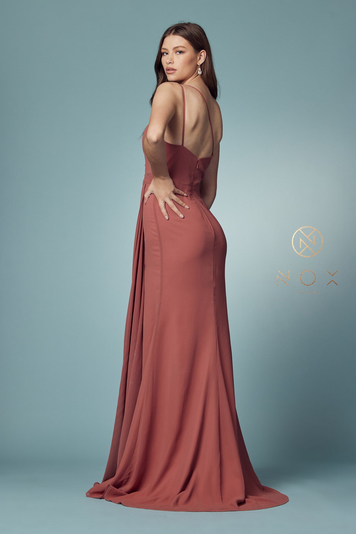 Ruched Long One Shoulder Dress By Nox Anabel -E1005