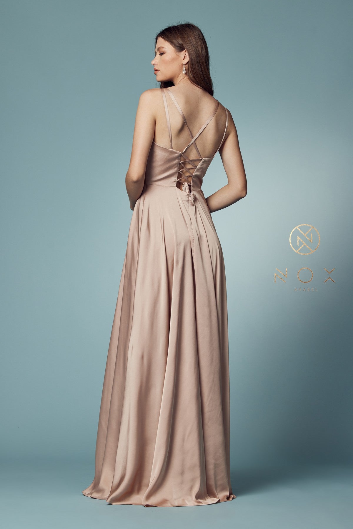 Lace Up Style Prom Dress By Nox Anabel -E1020