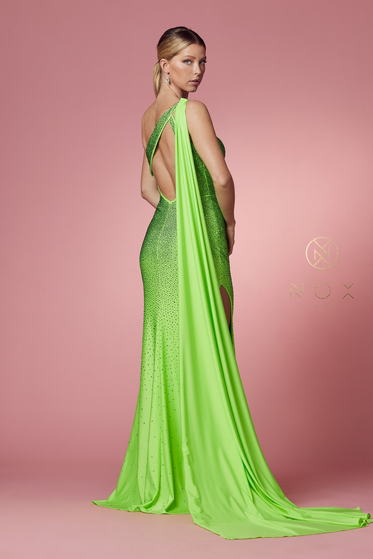 Fitted Long One Shoulder Dress By Nox Anabel -E1039