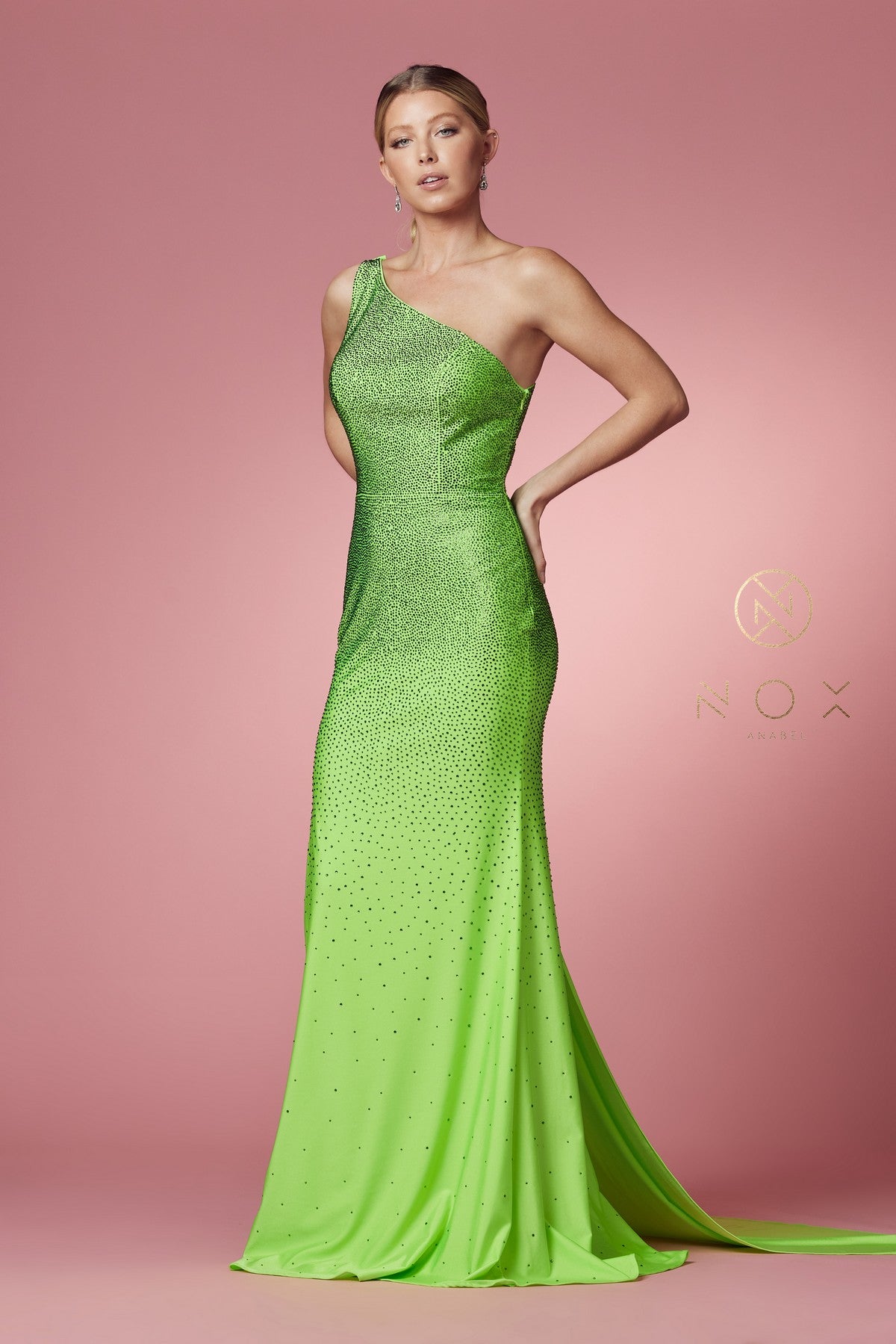 Fitted Long One Shoulder Dress By Nox Anabel -E1039