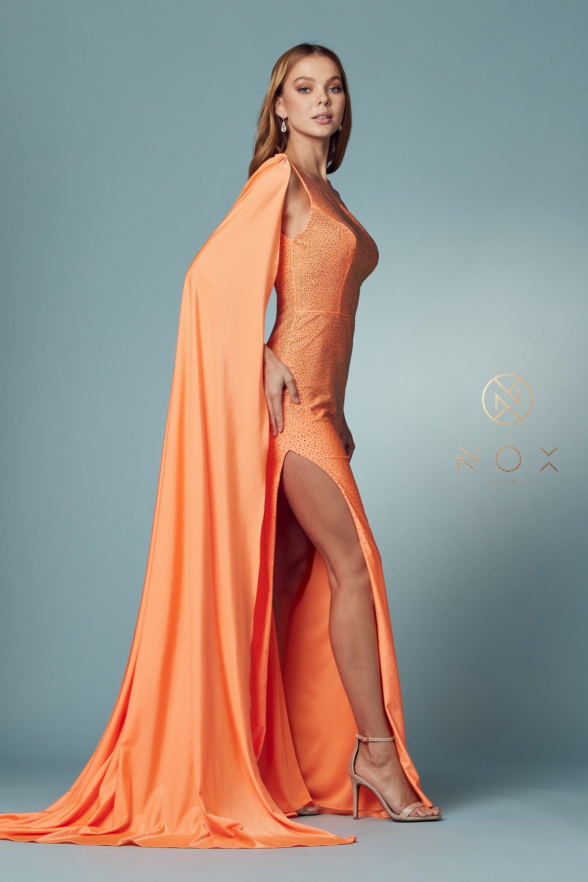 Fitted Long One Shoulder Dress By Nox Anabel -E1039