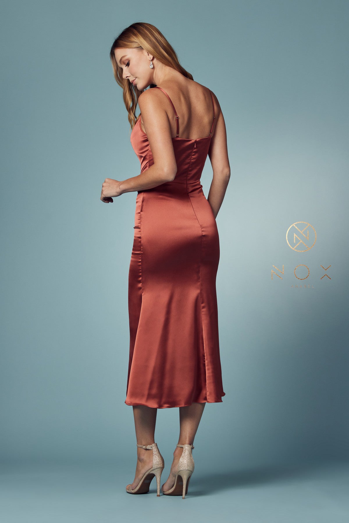 Cowl Neck Midi Dress By Nox Anabel -R1027