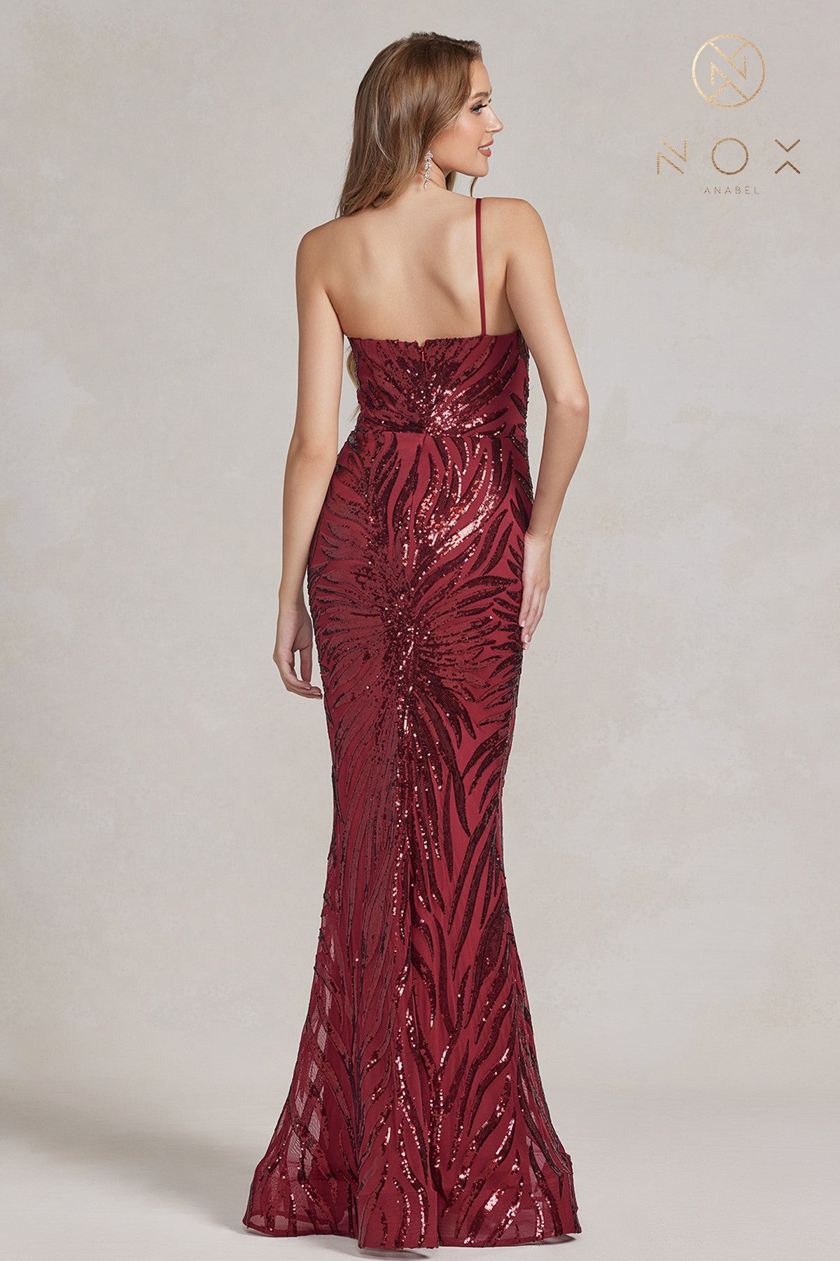 Asymmetric Sequin Fitted Dress By Nox Anabel -R1204
