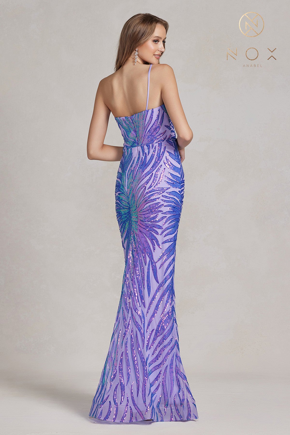 Asymmetric Sequin Fitted Dress By Nox Anabel -R1204