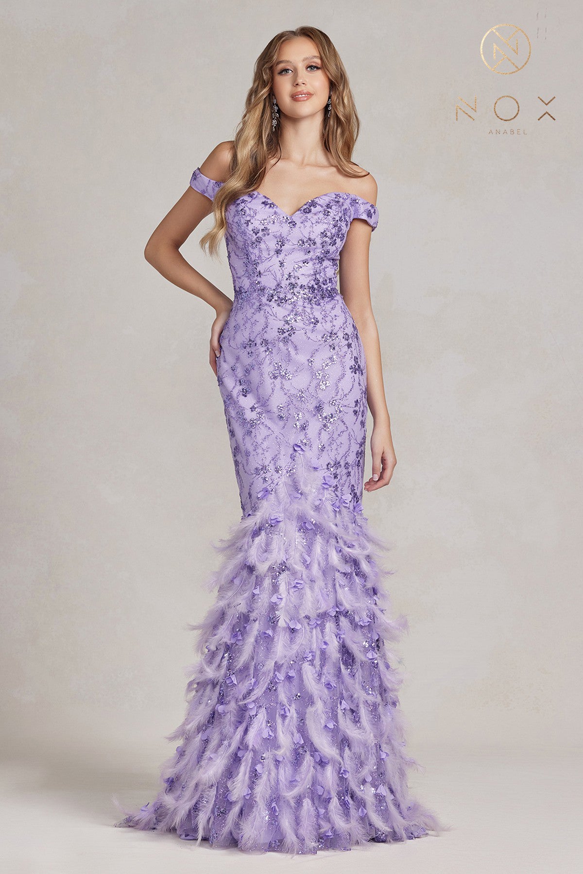 Off Shoulder Mermaid Gown By Nox Anabel -C1106