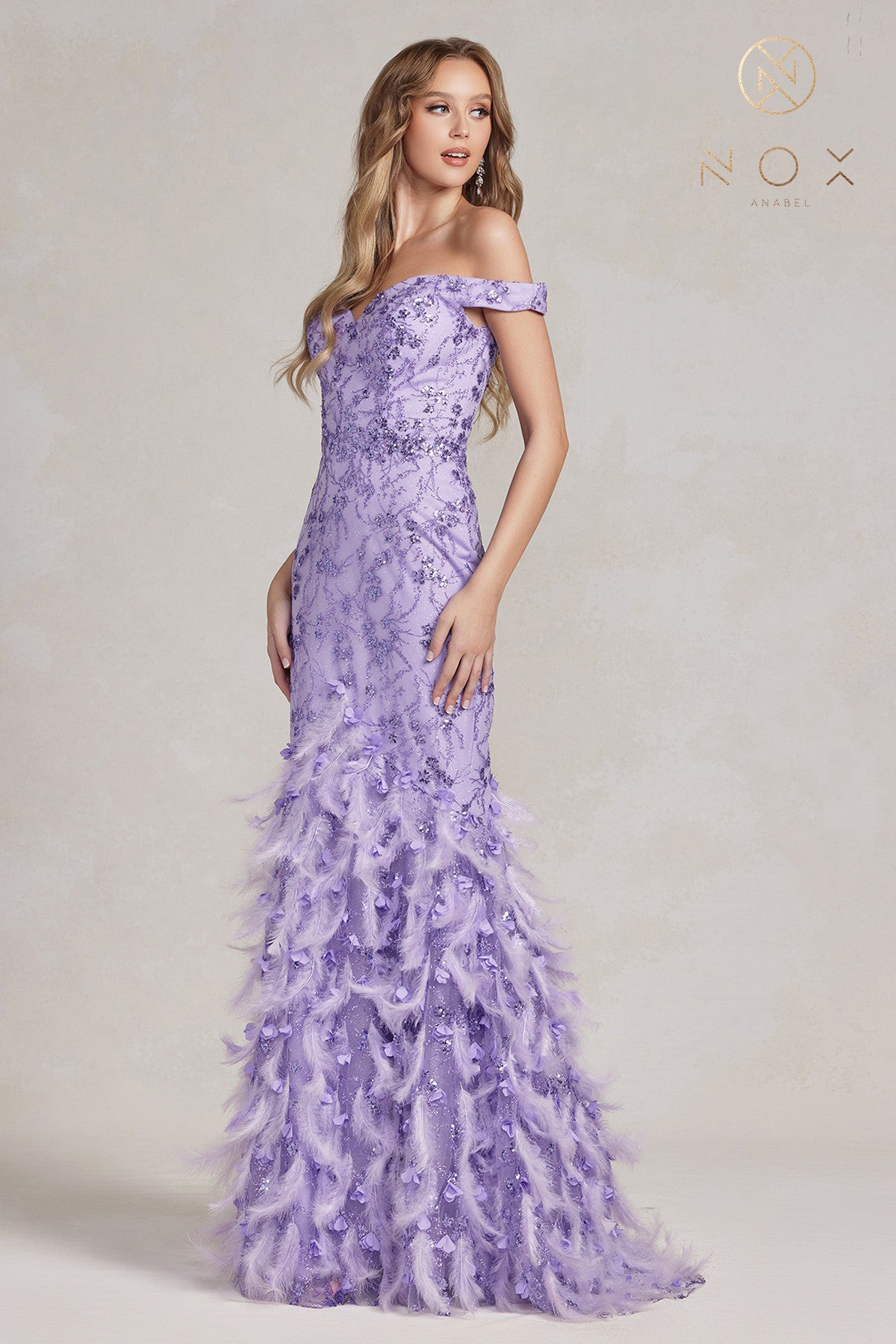 Off Shoulder Mermaid Gown By Nox Anabel -C1106