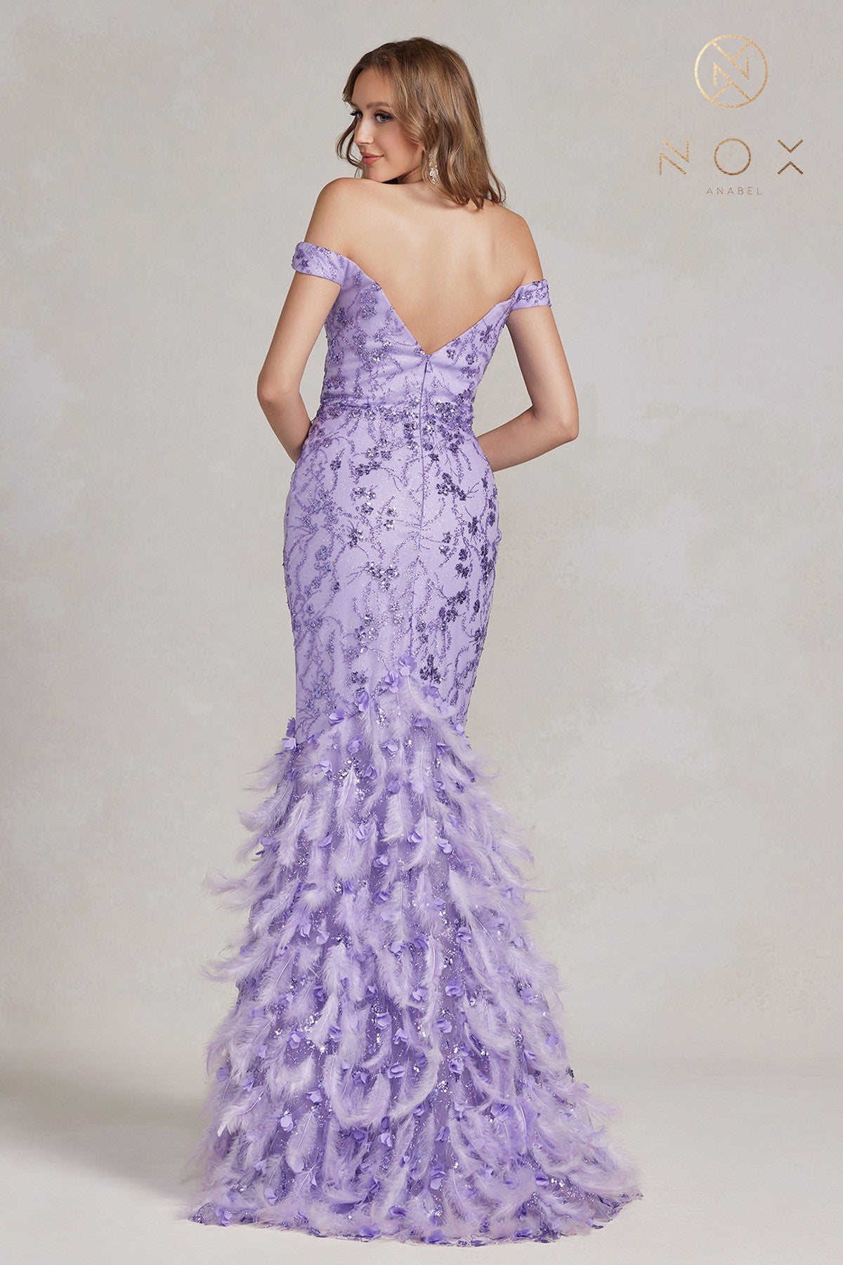 Off Shoulder Mermaid Gown By Nox Anabel -C1106
