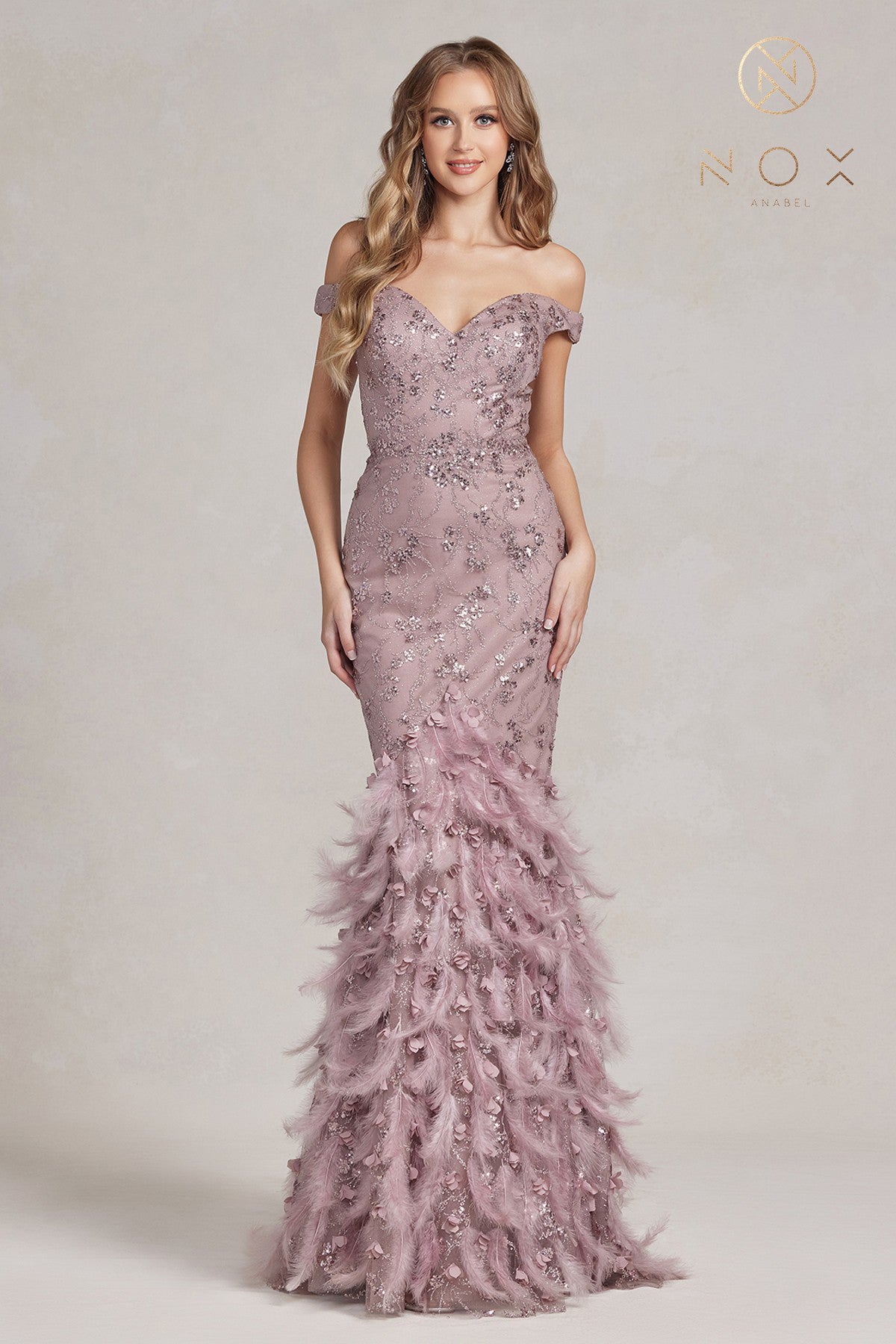 Off Shoulder Mermaid Gown By Nox Anabel -C1106