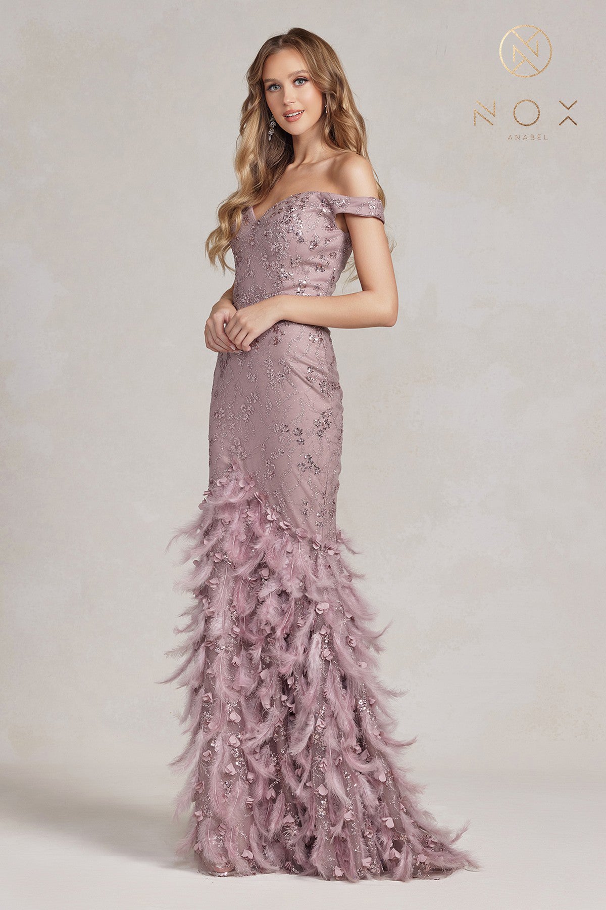 Off Shoulder Mermaid Gown By Nox Anabel -C1106
