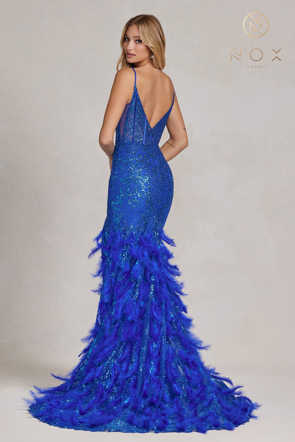 Feather Evening Dress By Nox Anabel -C1119
