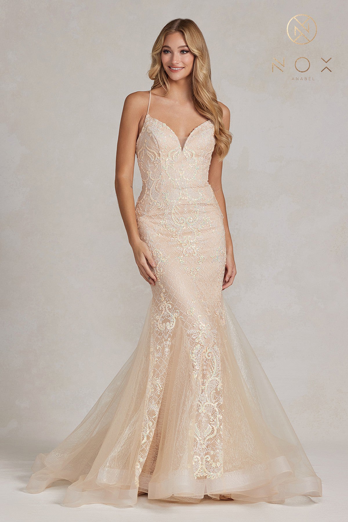Embroidered Mermaid Dress By Nox Anabel -C1108