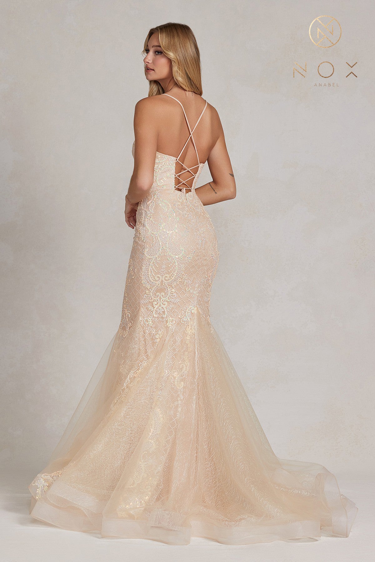 Embroidered Mermaid Dress By Nox Anabel -C1108