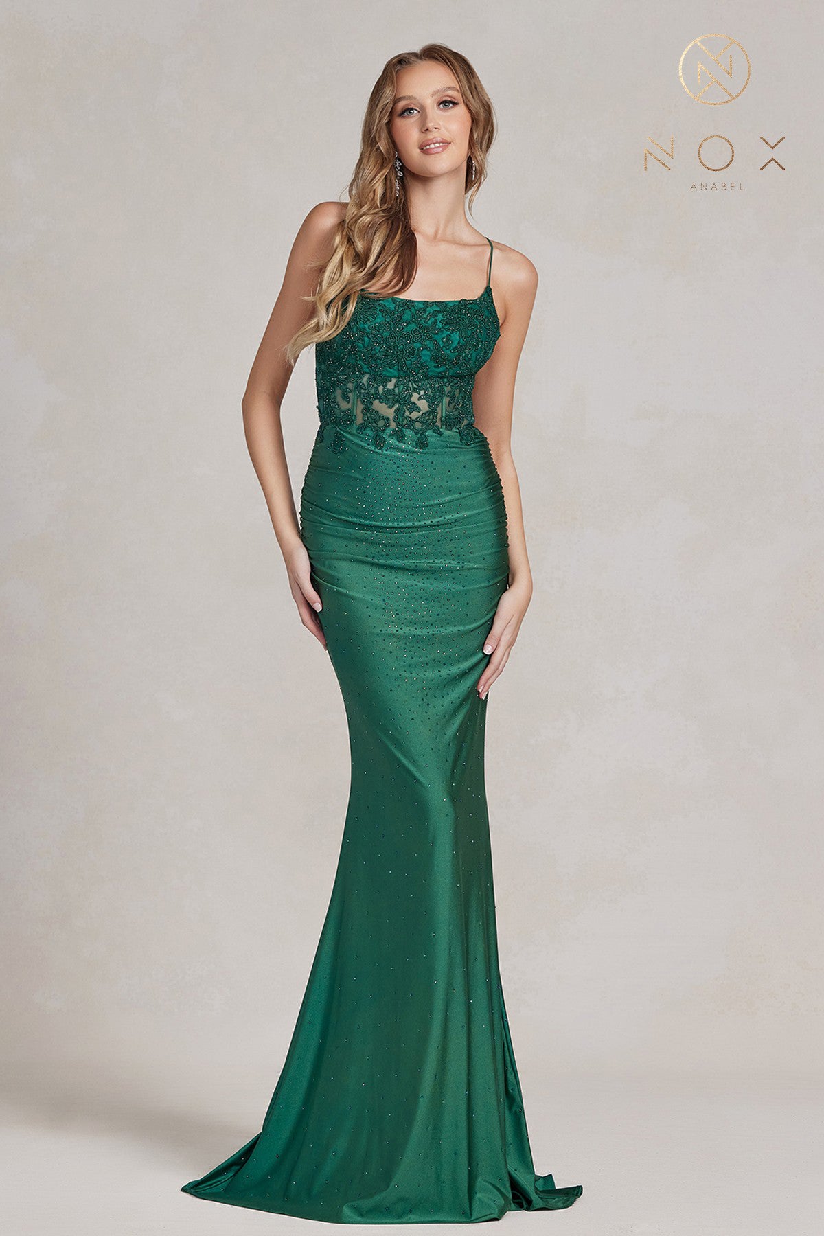 Scoop Applique Trumpet Dress By Nox Anabel -E1186