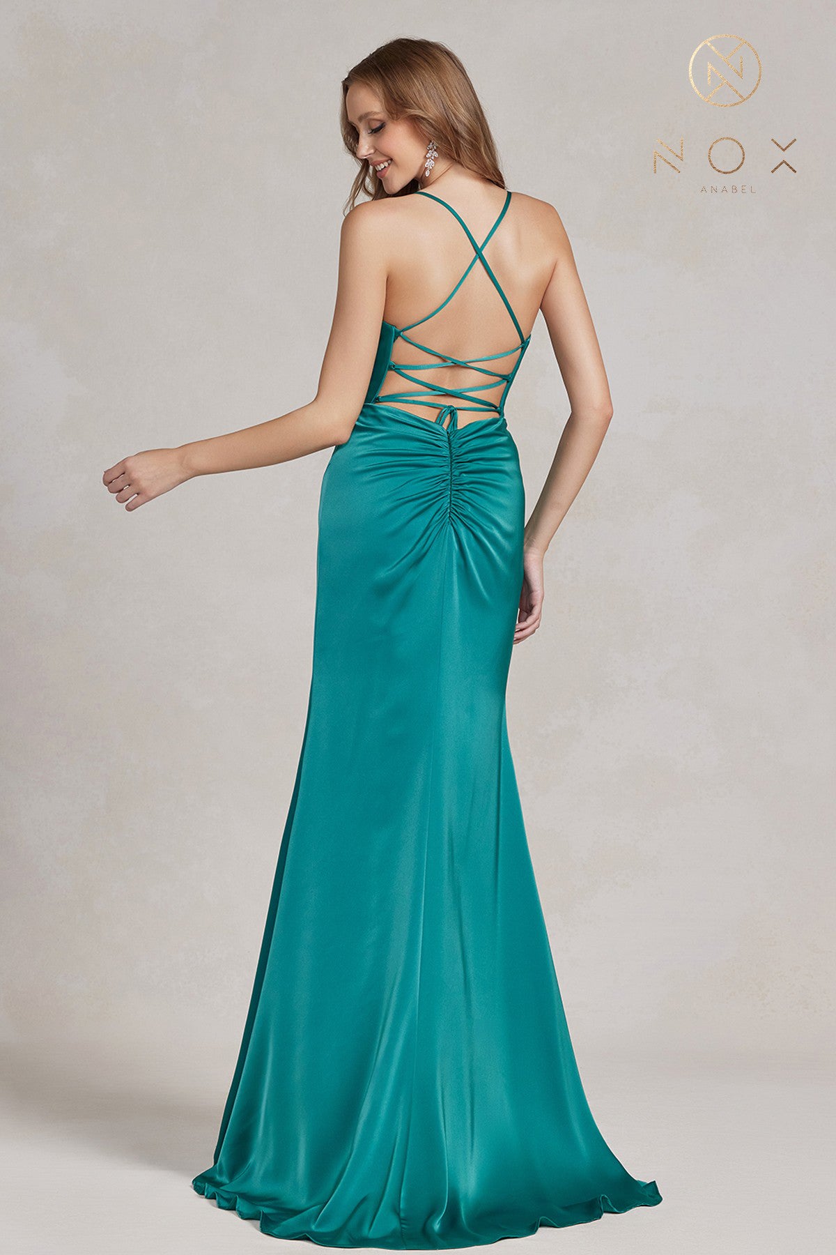 Cowl Satin Sheath Dress By Nox Anabel -E1068
