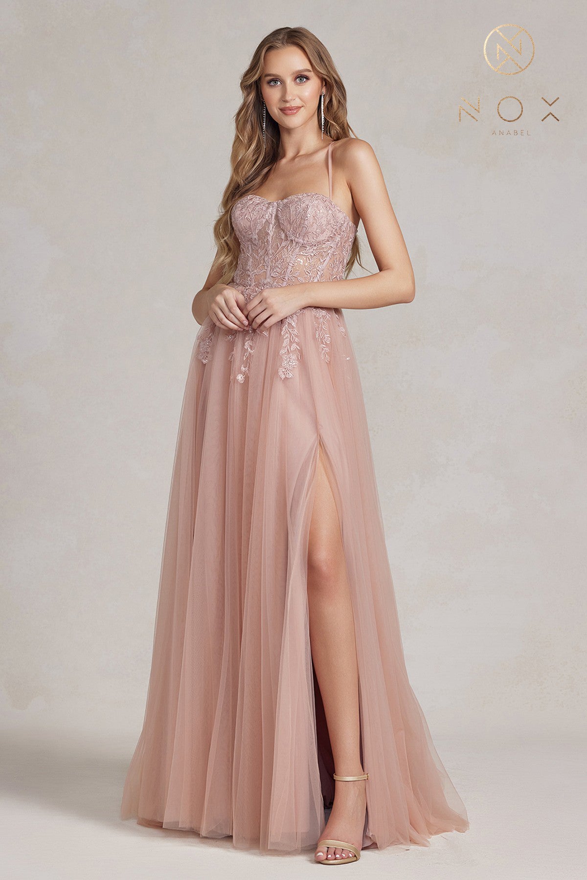 Floral Applique A-Line Dress By Nox Anabel -J1089