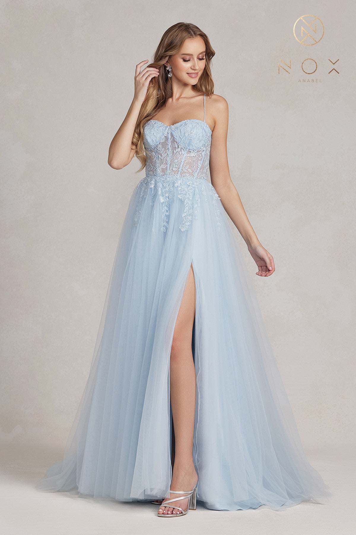 Floral Applique A-Line Dress By Nox Anabel -J1089