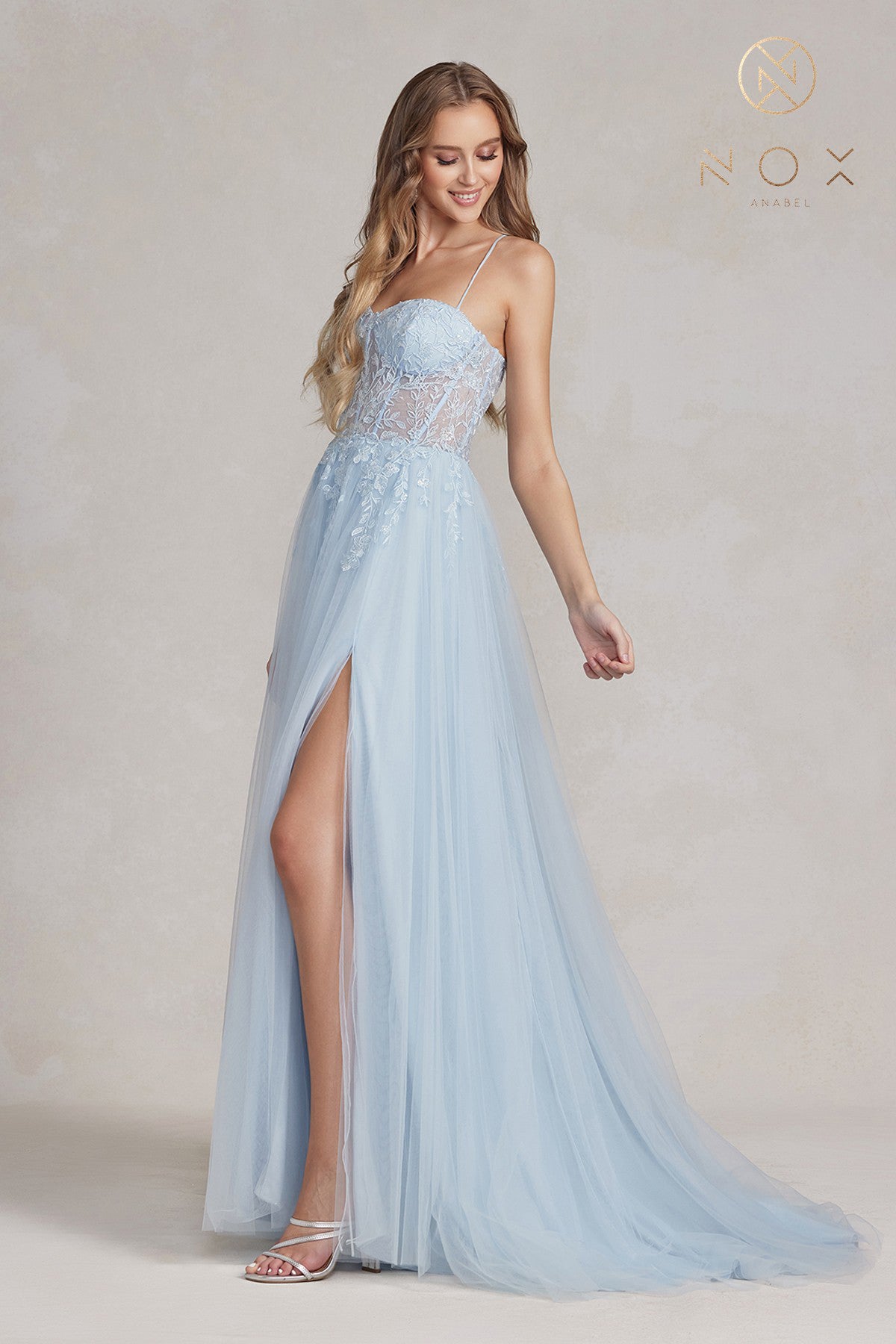 Floral Applique A-Line Dress By Nox Anabel -J1089