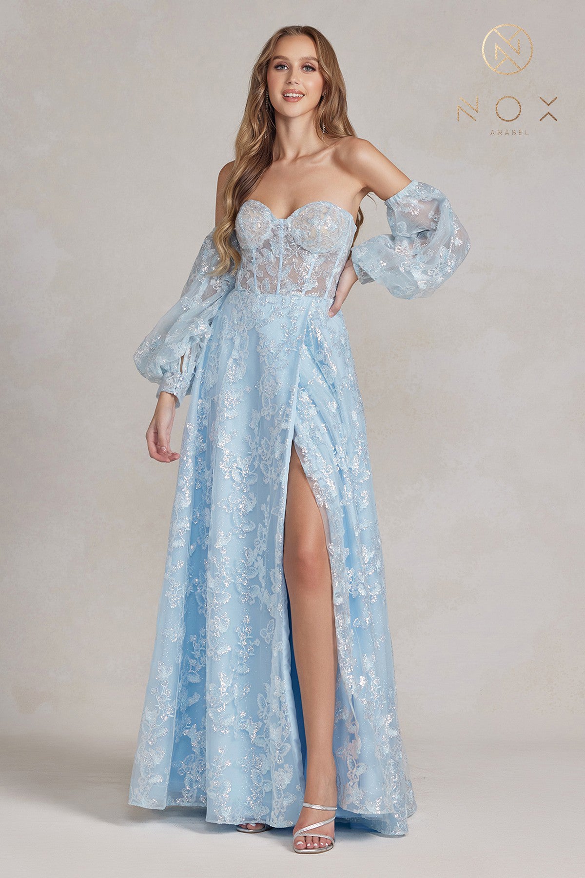Floral Applique A-Line Dress By Nox Anabel -K1155