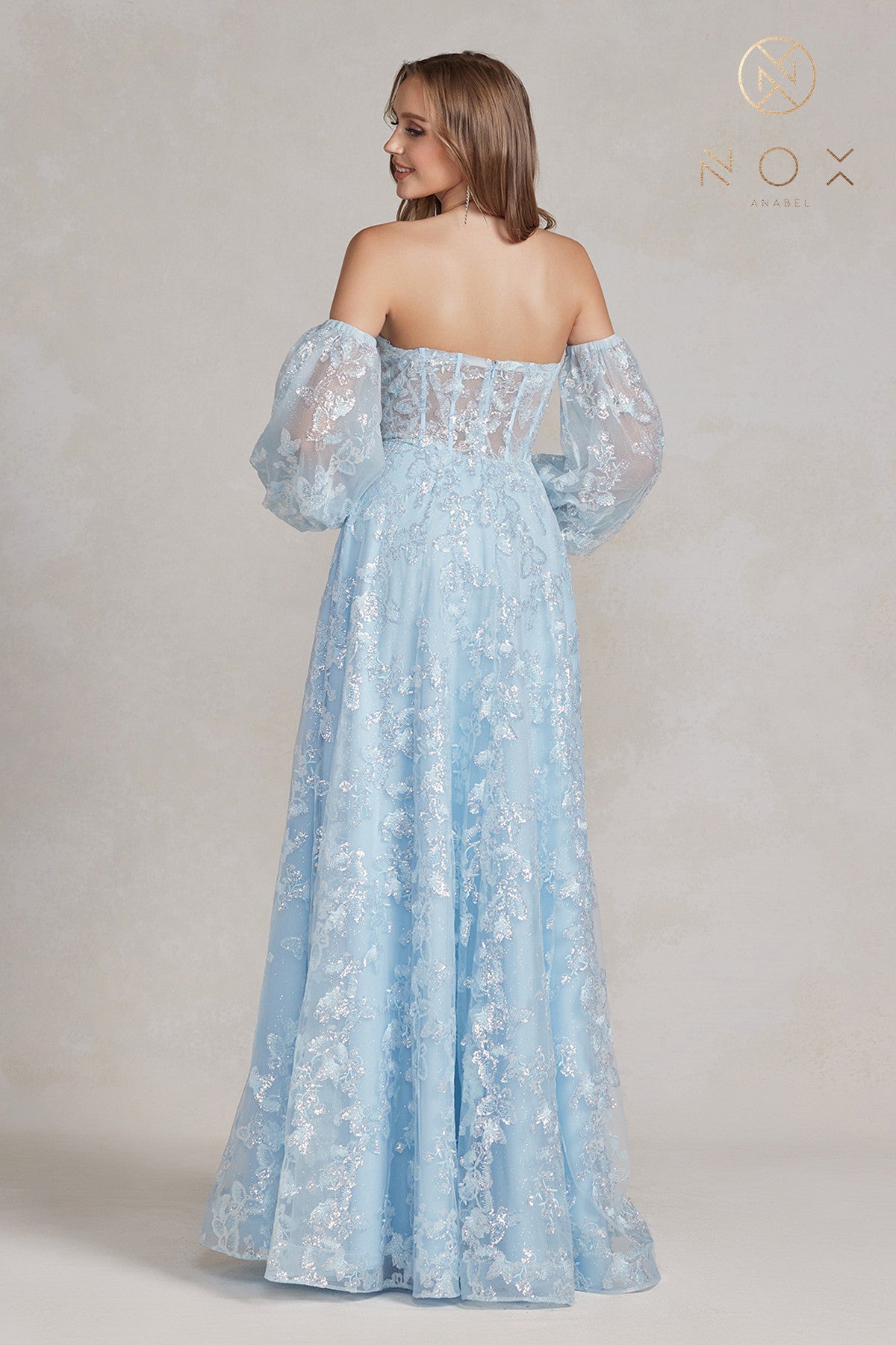 Floral Applique A-Line Dress By Nox Anabel -K1155