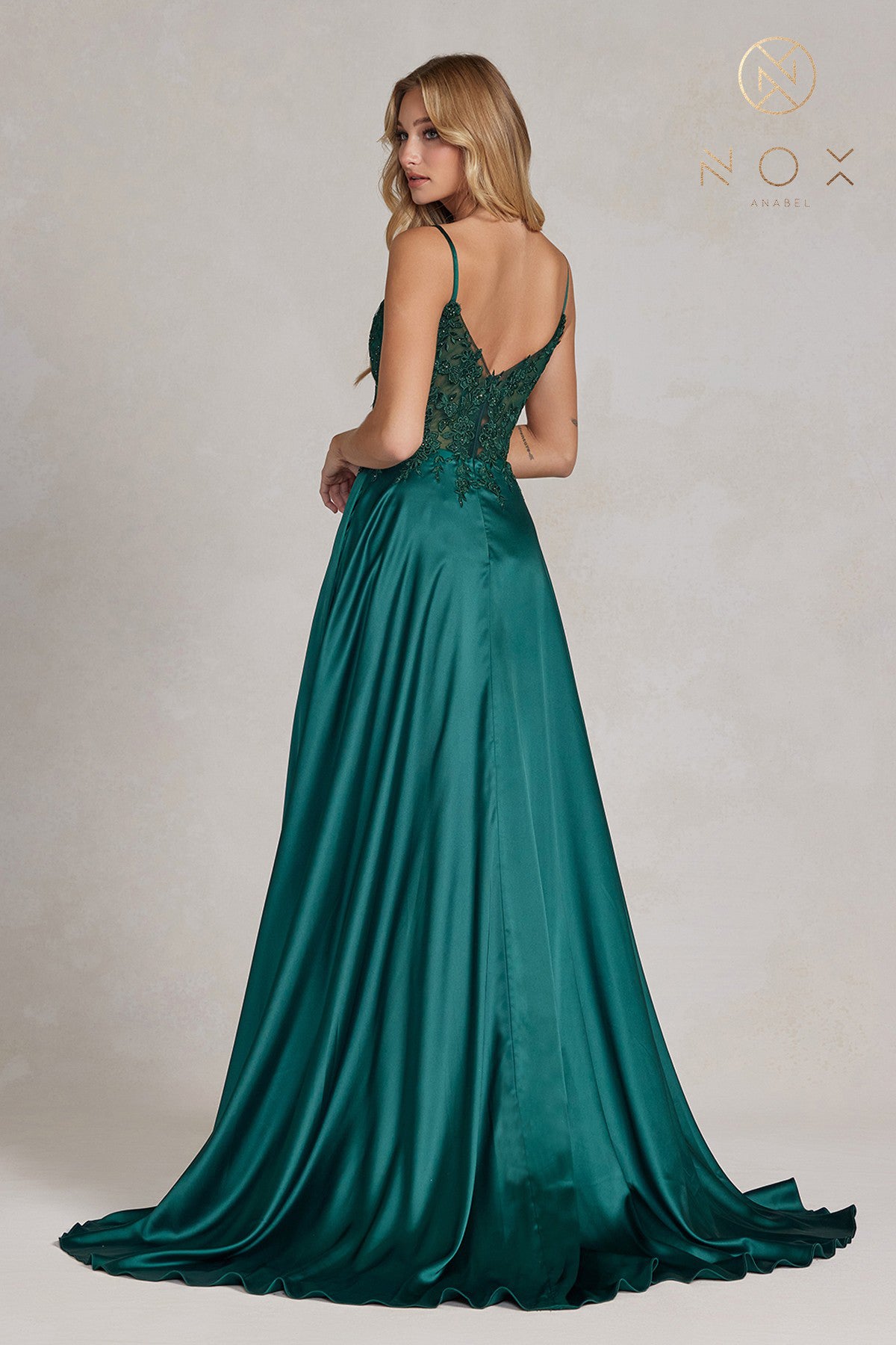 Lace Applique Bodice A-Line Dress By Nox Anabel -K1121