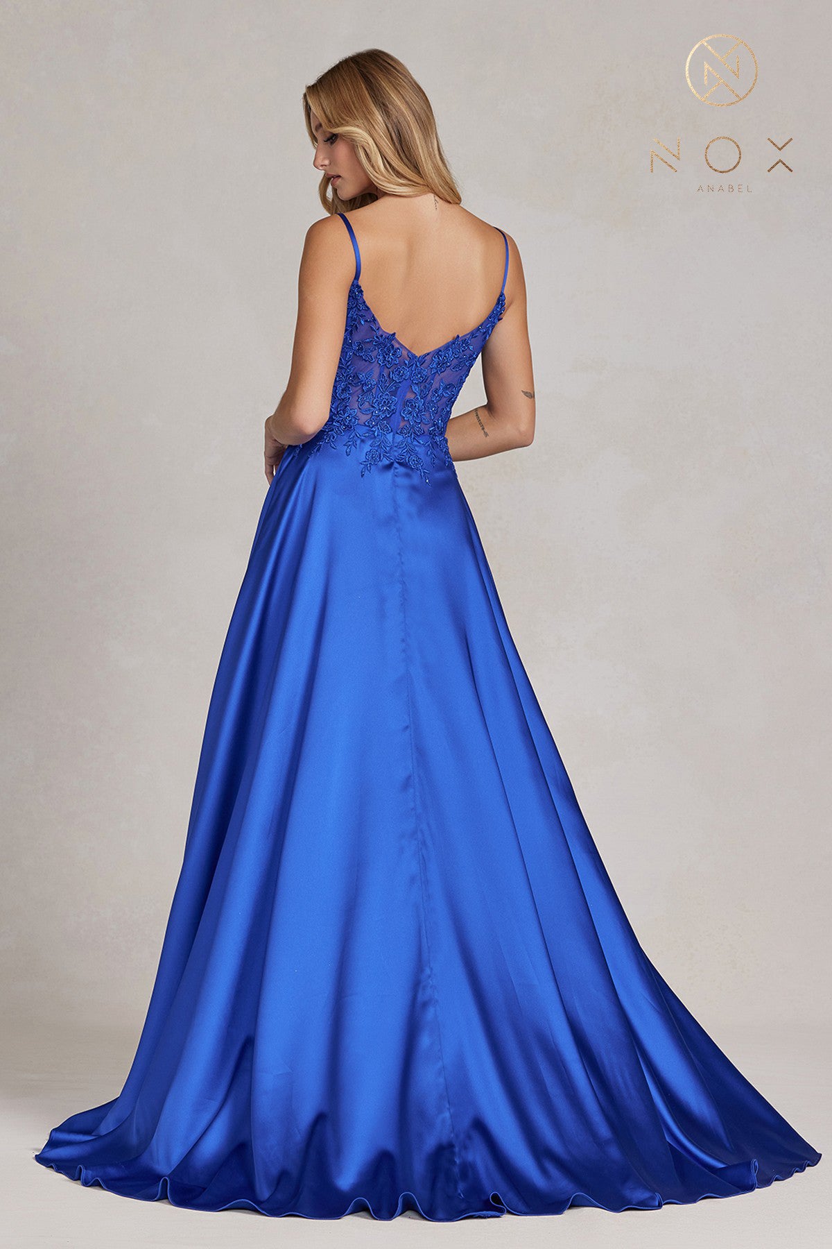 Lace Applique Bodice A-Line Dress By Nox Anabel -K1121