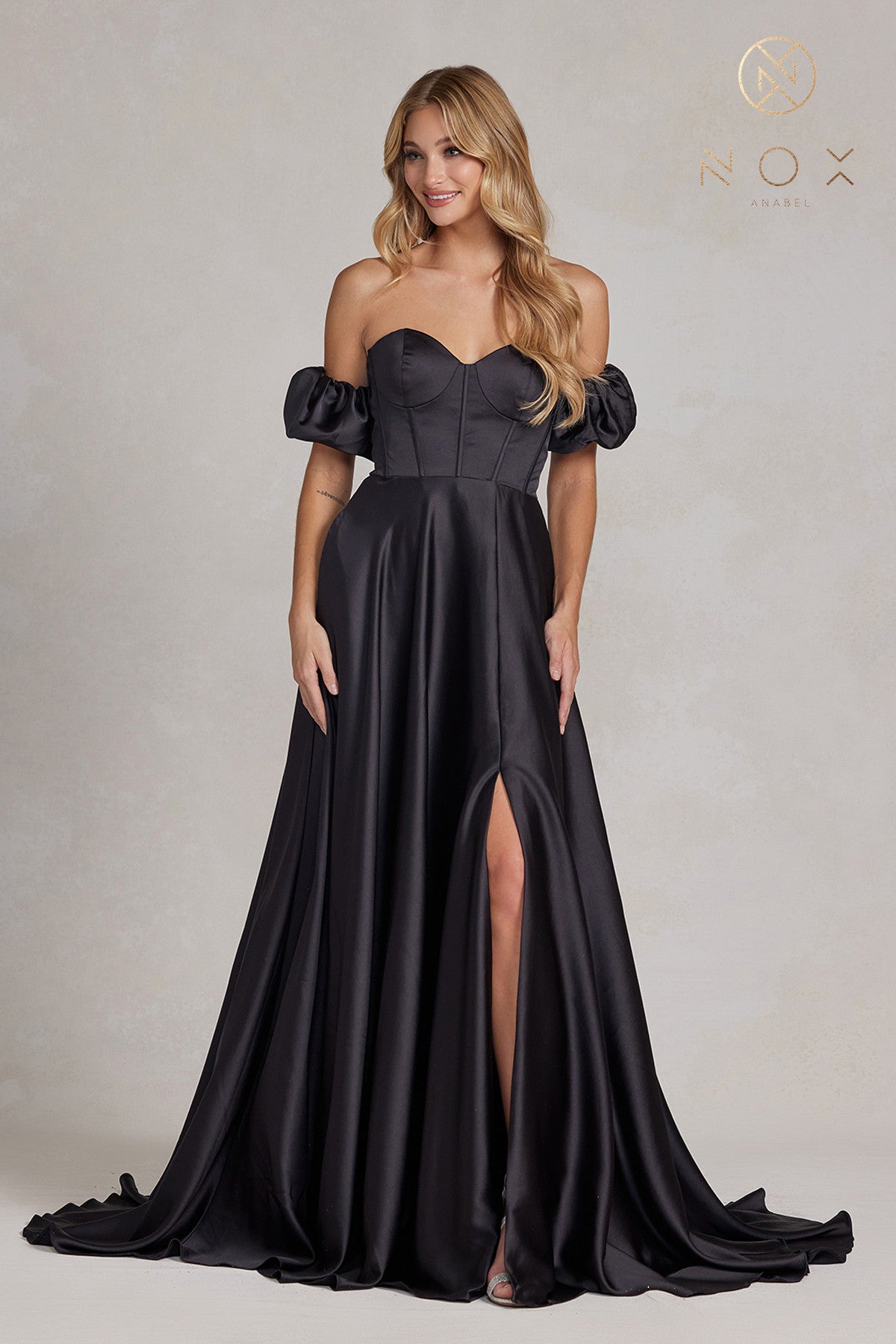 Corset Bodice Satin Dress By Nox Anabel -K1122