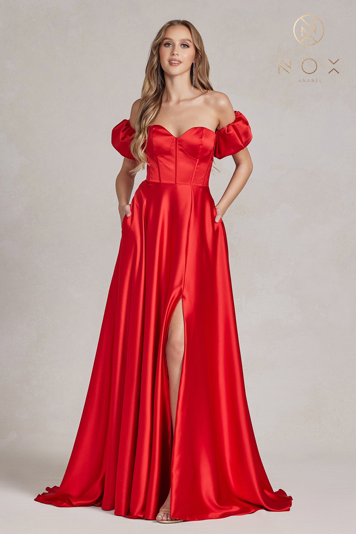 Corset Bodice Satin Dress By Nox Anabel -K1122