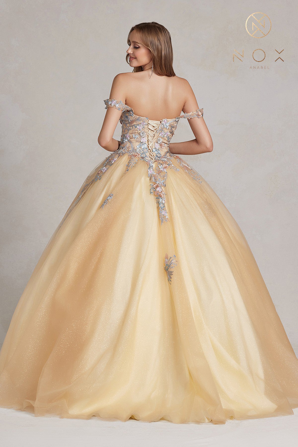 Off Shoulder Ball Gown By Nox Anabel -JU809