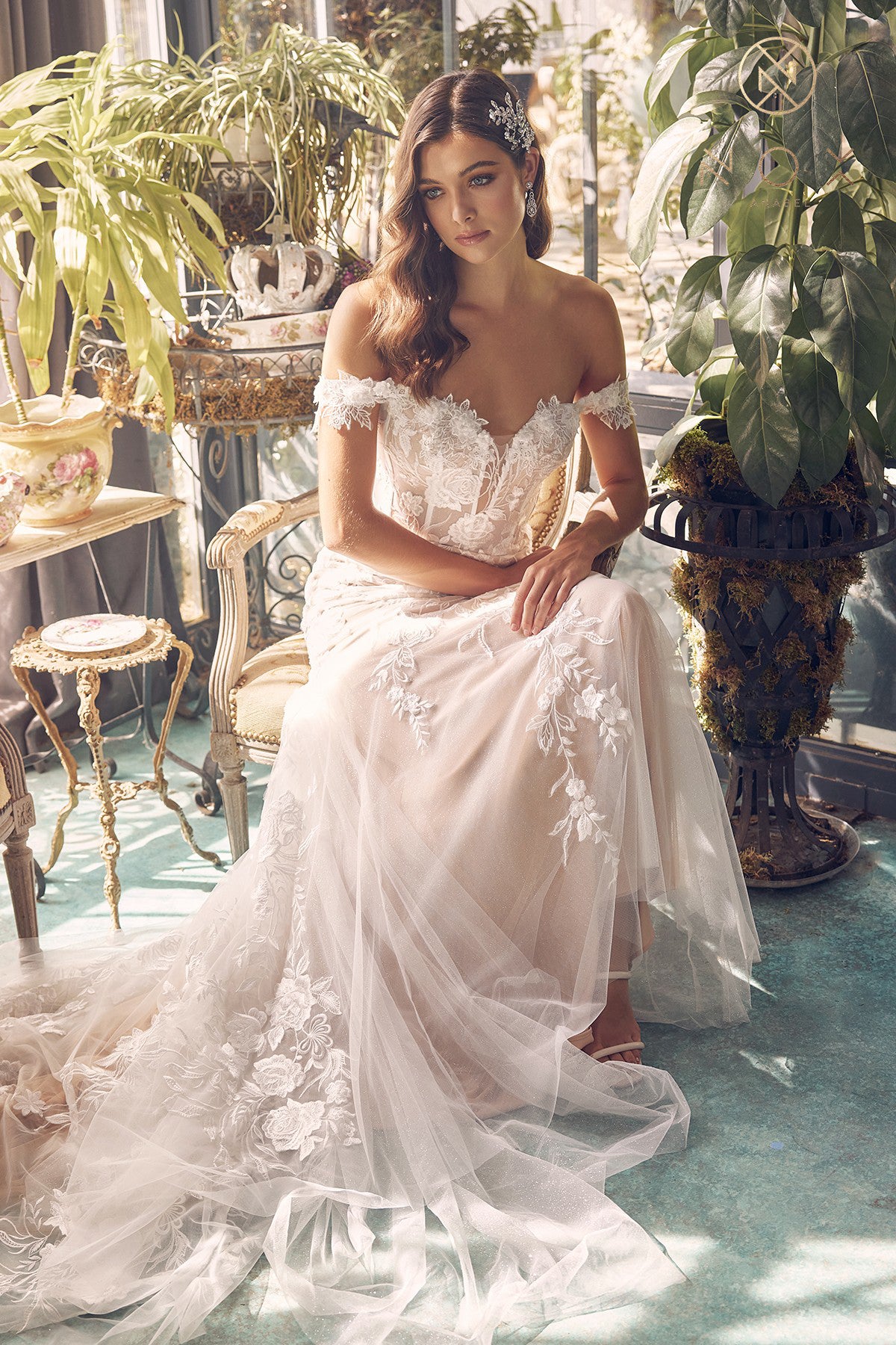 Off Shoulder Floral-Detailed Gown By Nox Anabel -JE974