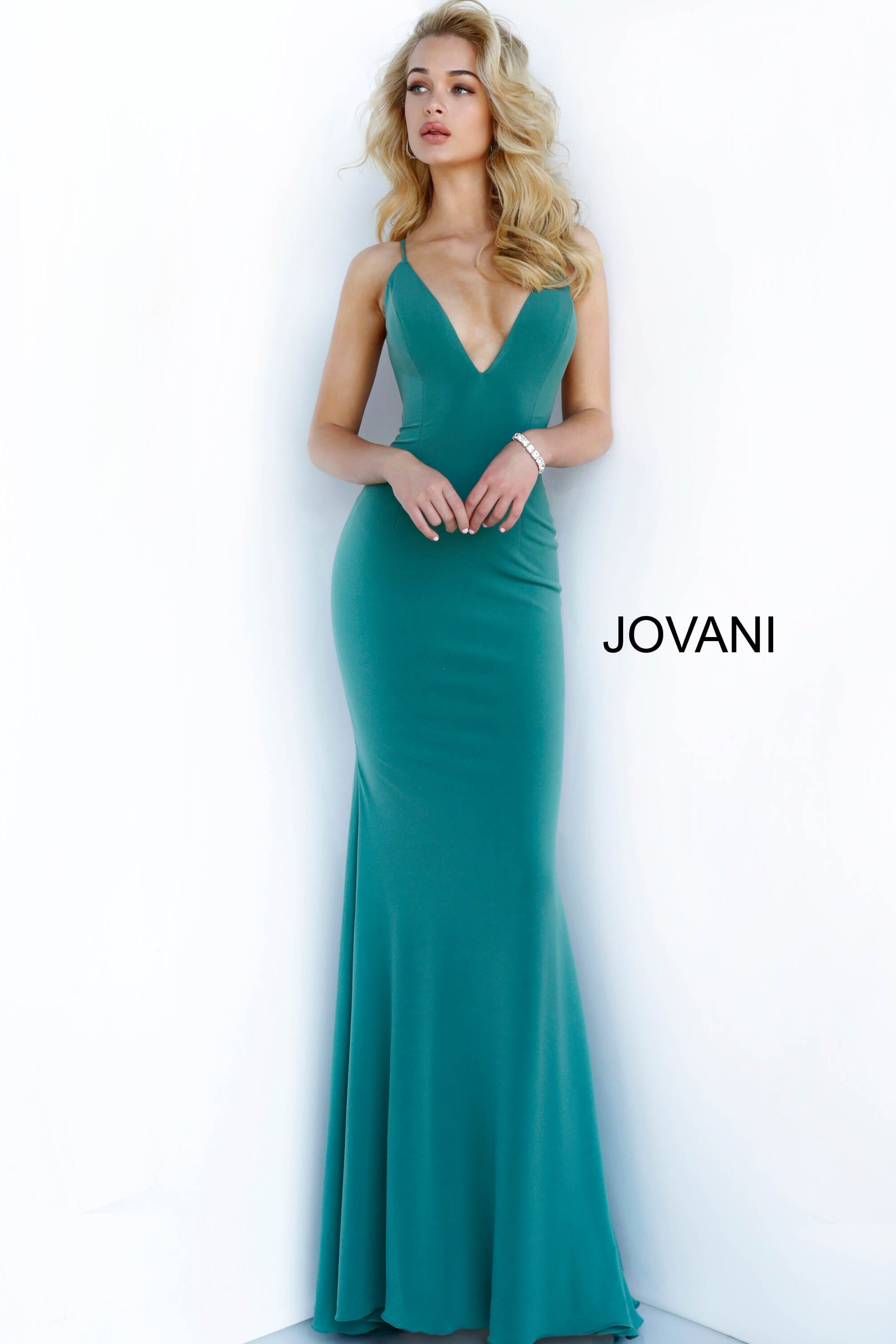 V Neckline Fitted Prom Dress By Jovani -00512
