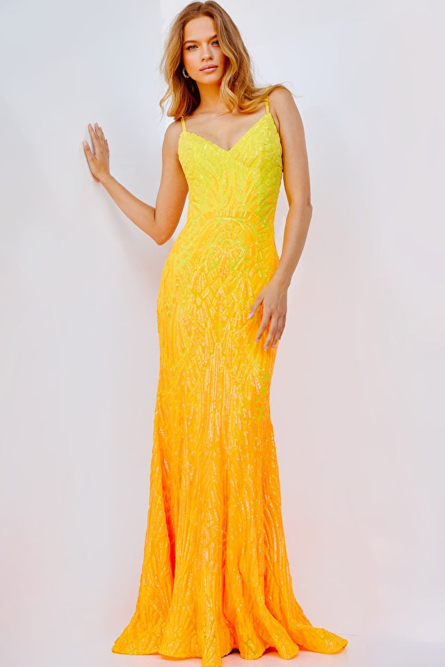 Backless Sequin Prom Dress By Jovani -06450B