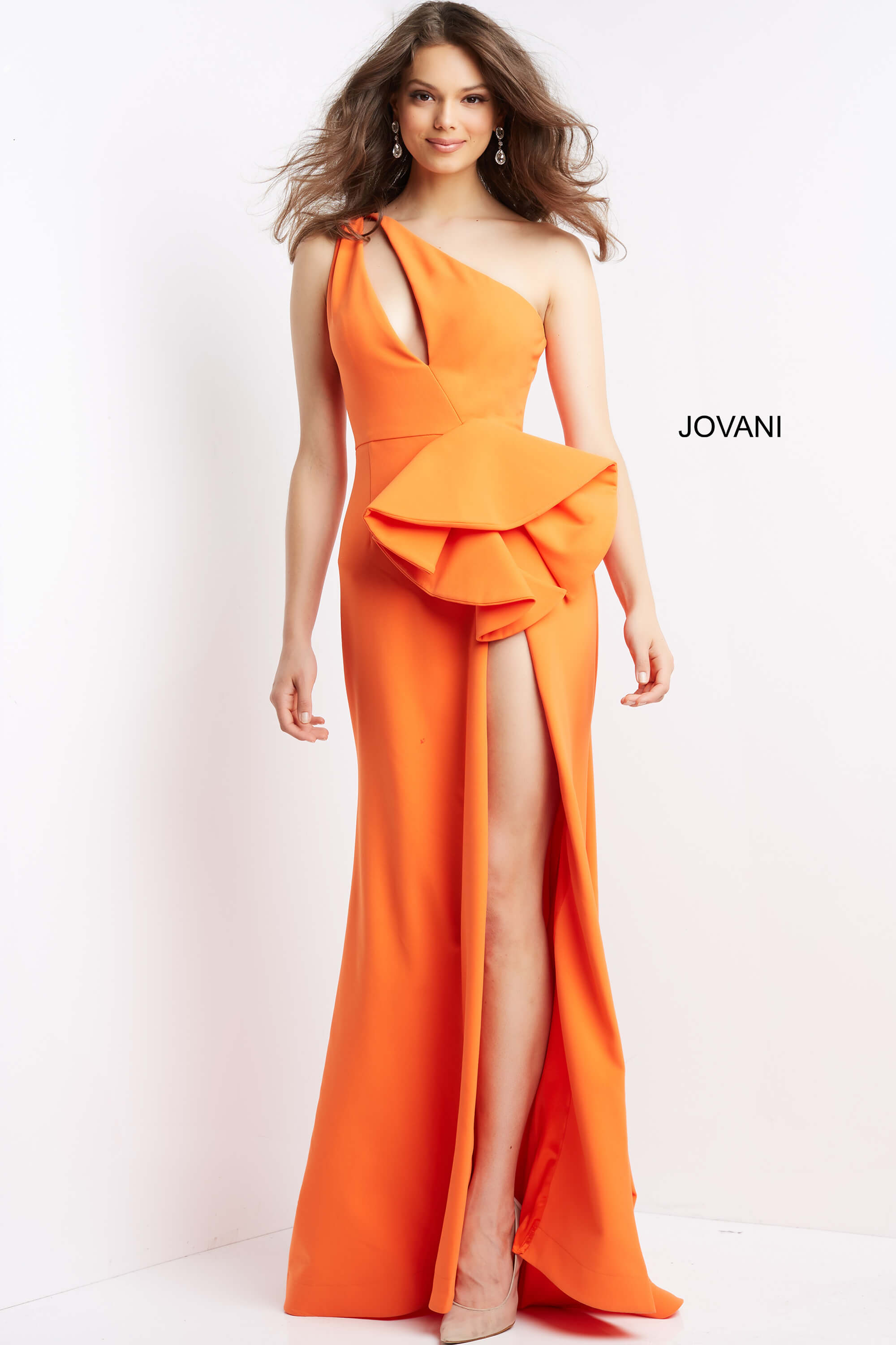 Scuba One Shoulder Prom Dress By Jovani -06756