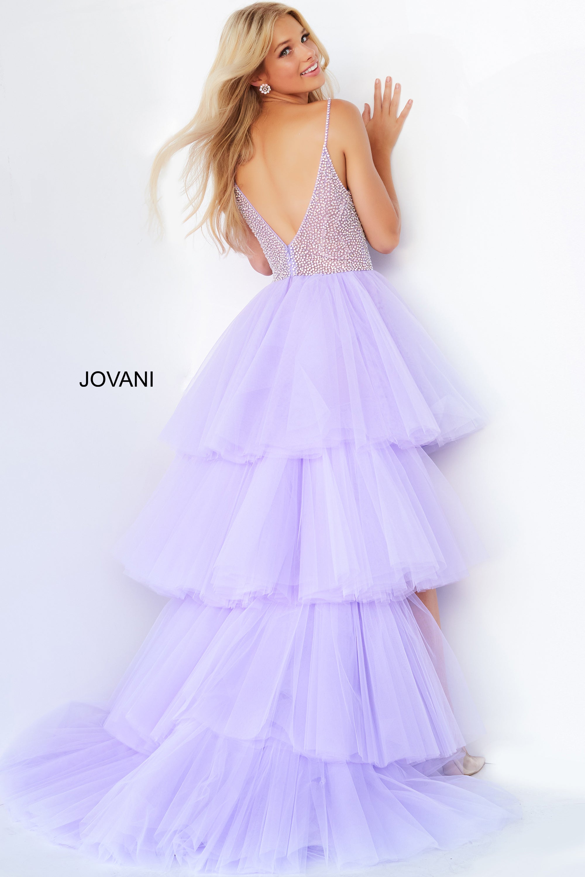 Beaded V Neck Ballgown By Jovani -07231