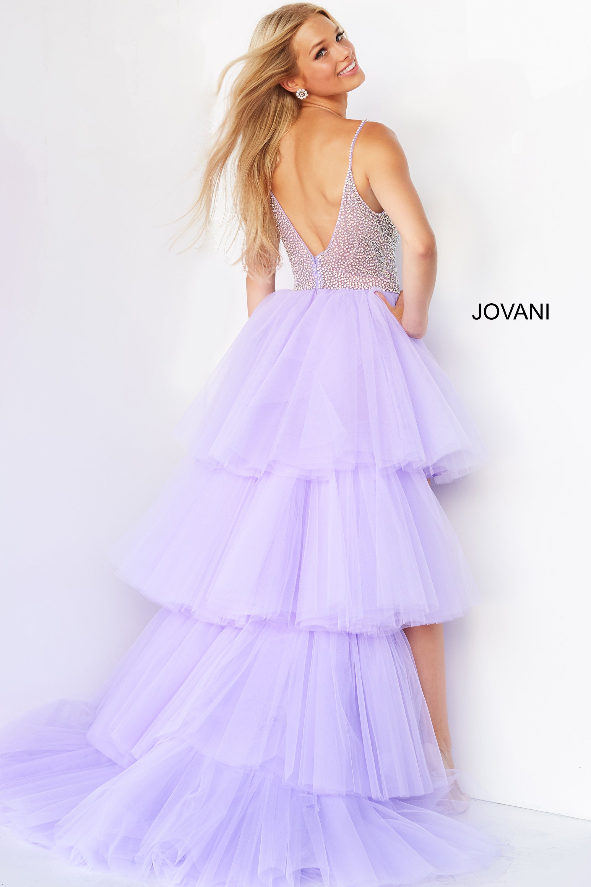 Beaded V Neck Ballgown By Jovani -07231