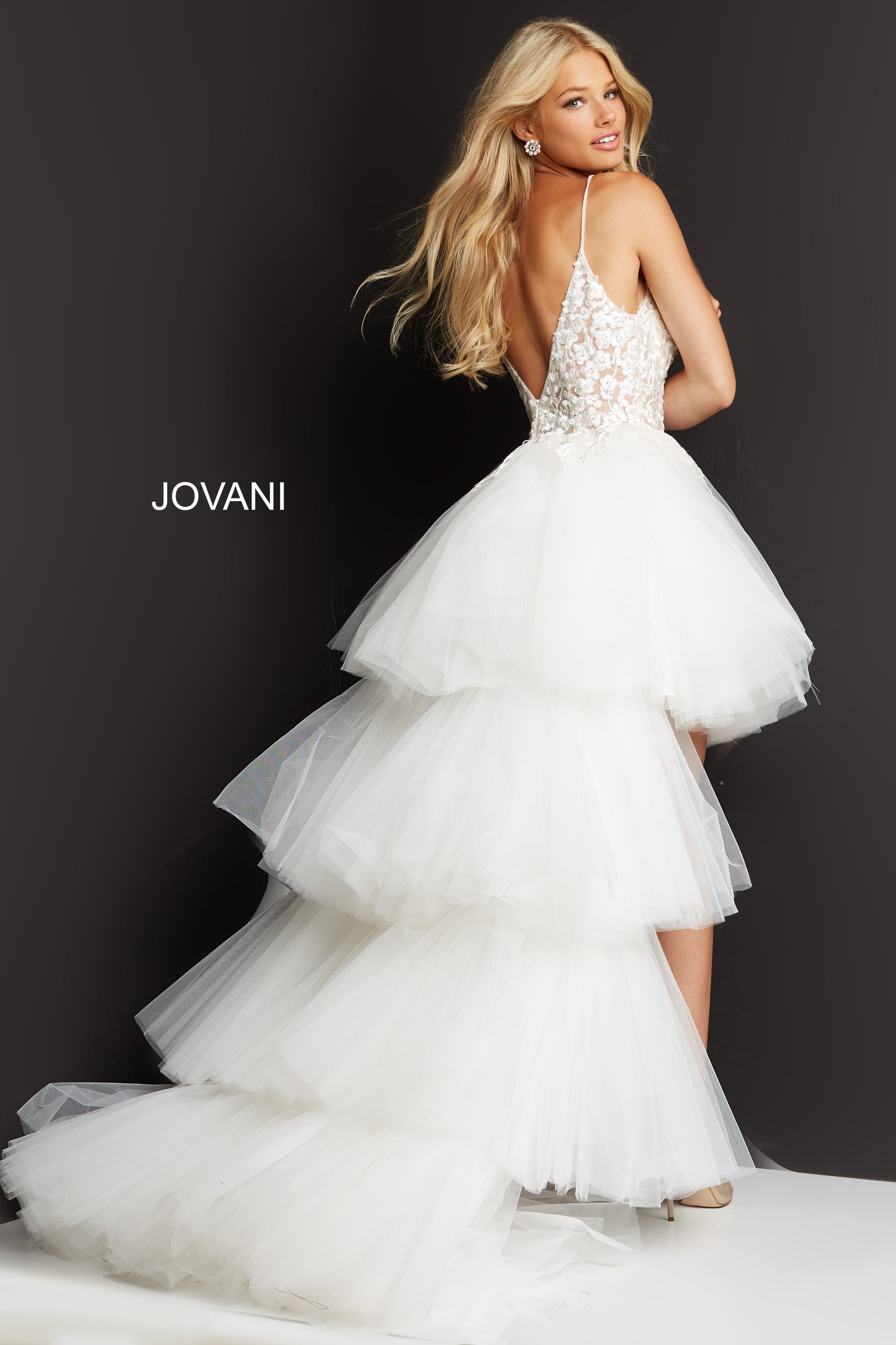 Spaghetti Strap High Low Prom Gown By Jovani -07263