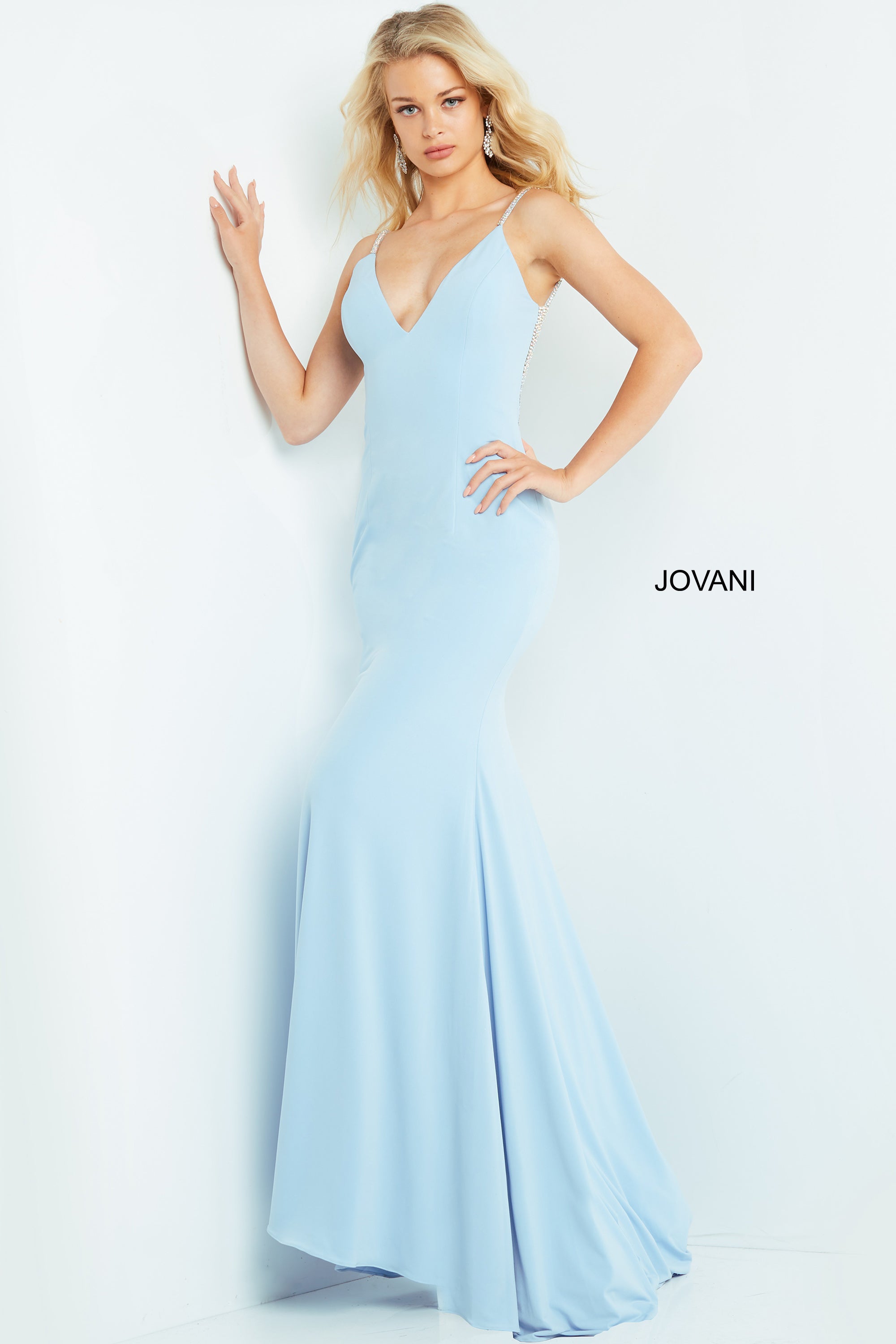 Fitted Open Embellished Back Prom Dress By Jovani -07297