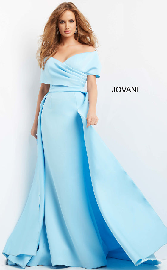 Draped Off Shoulder Mermaid Dress By Jovani -07443