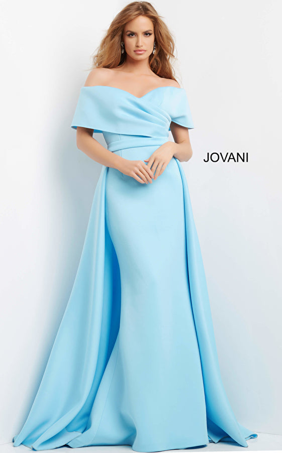 Draped Off Shoulder Mermaid Dress By Jovani -07443