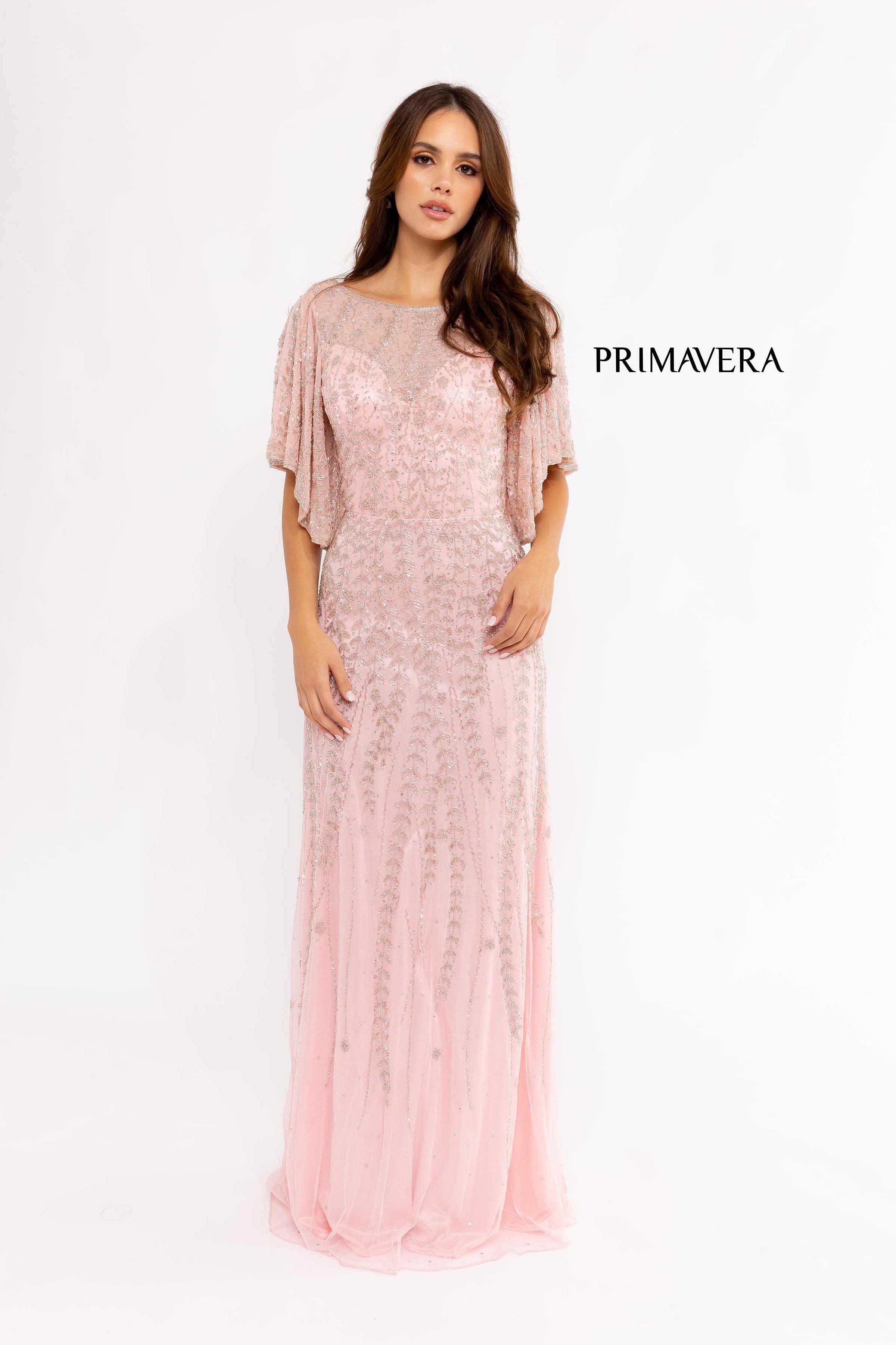 Flutter Sleeve Embroidered Gown By Primavera Couture -13101