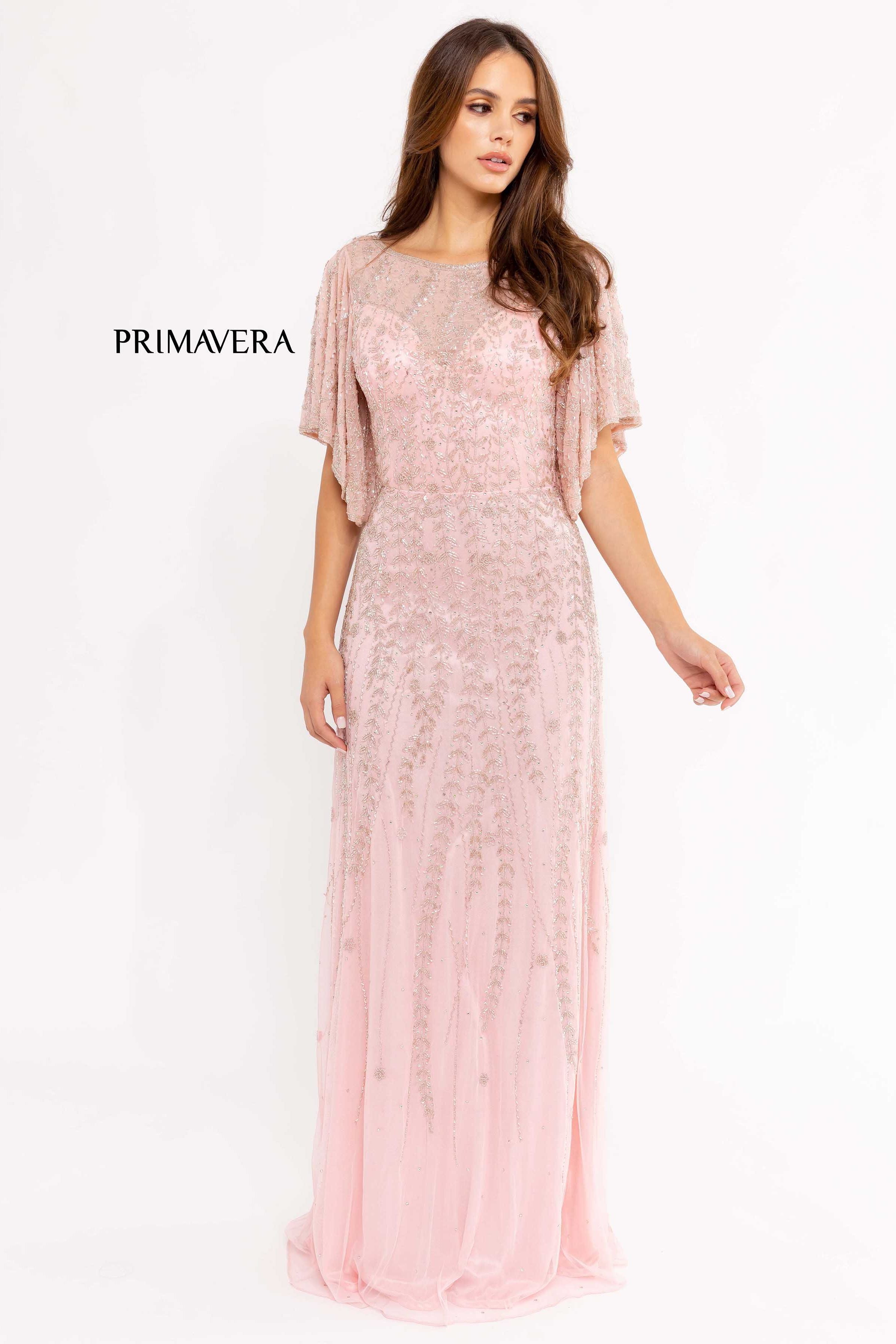 Flutter Sleeve Embroidered Gown By Primavera Couture -13101