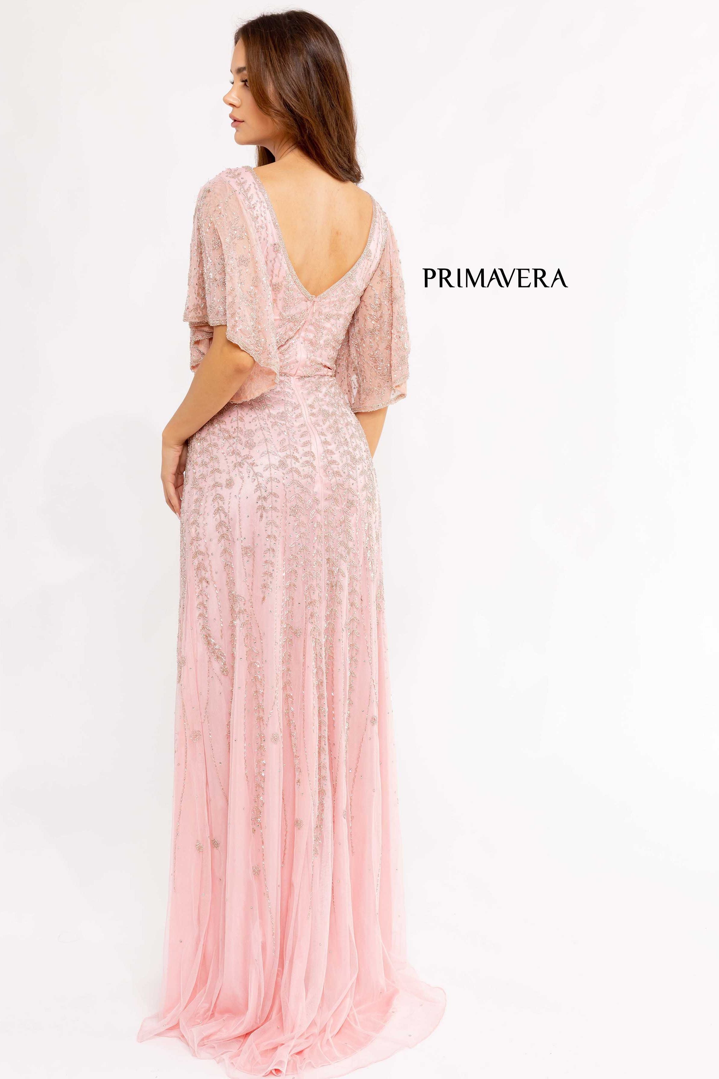 Flutter Sleeve Embroidered Gown By Primavera Couture -13101