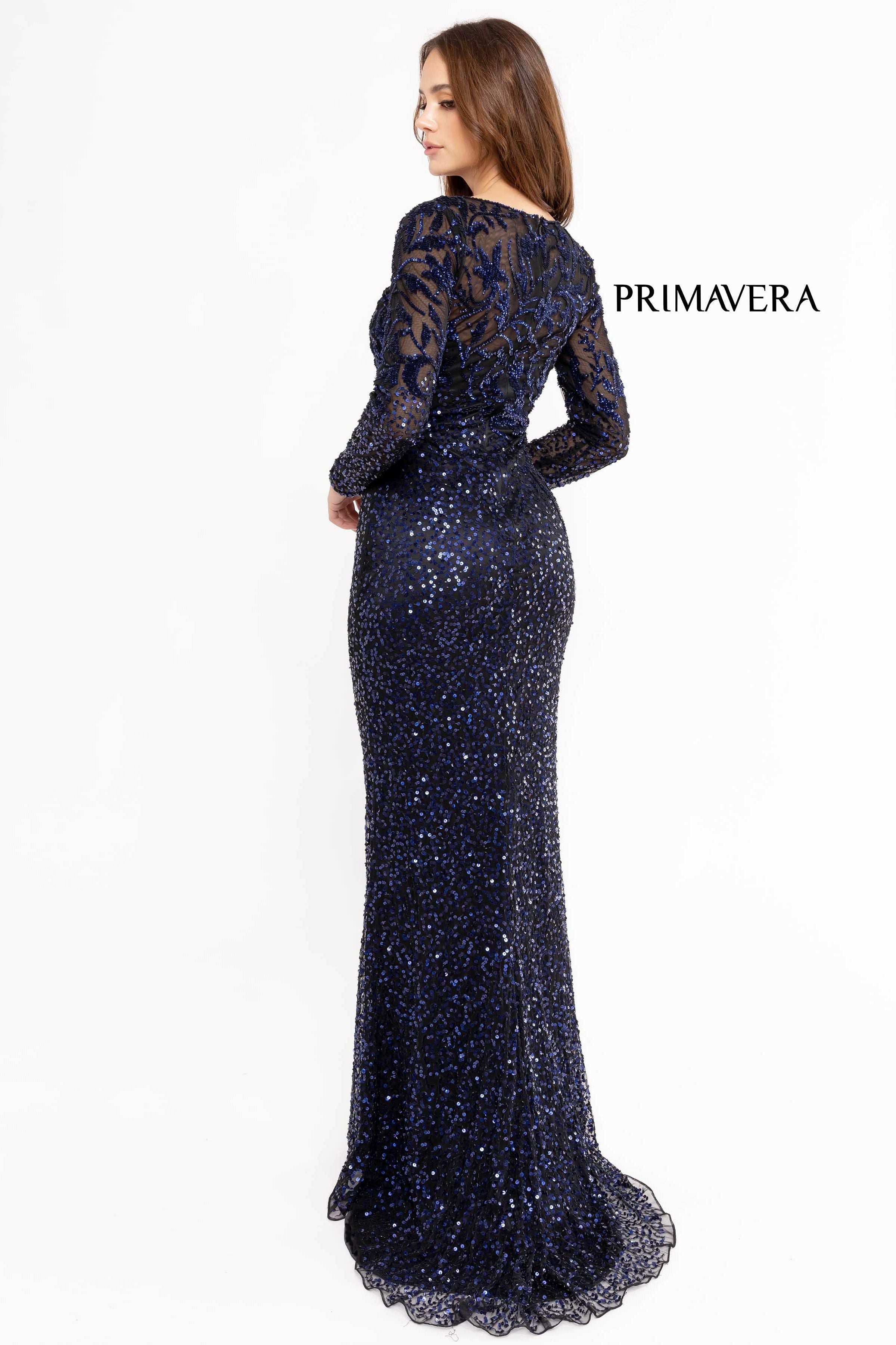 Long Sleeve Evening Gown By Primavera Couture -13105