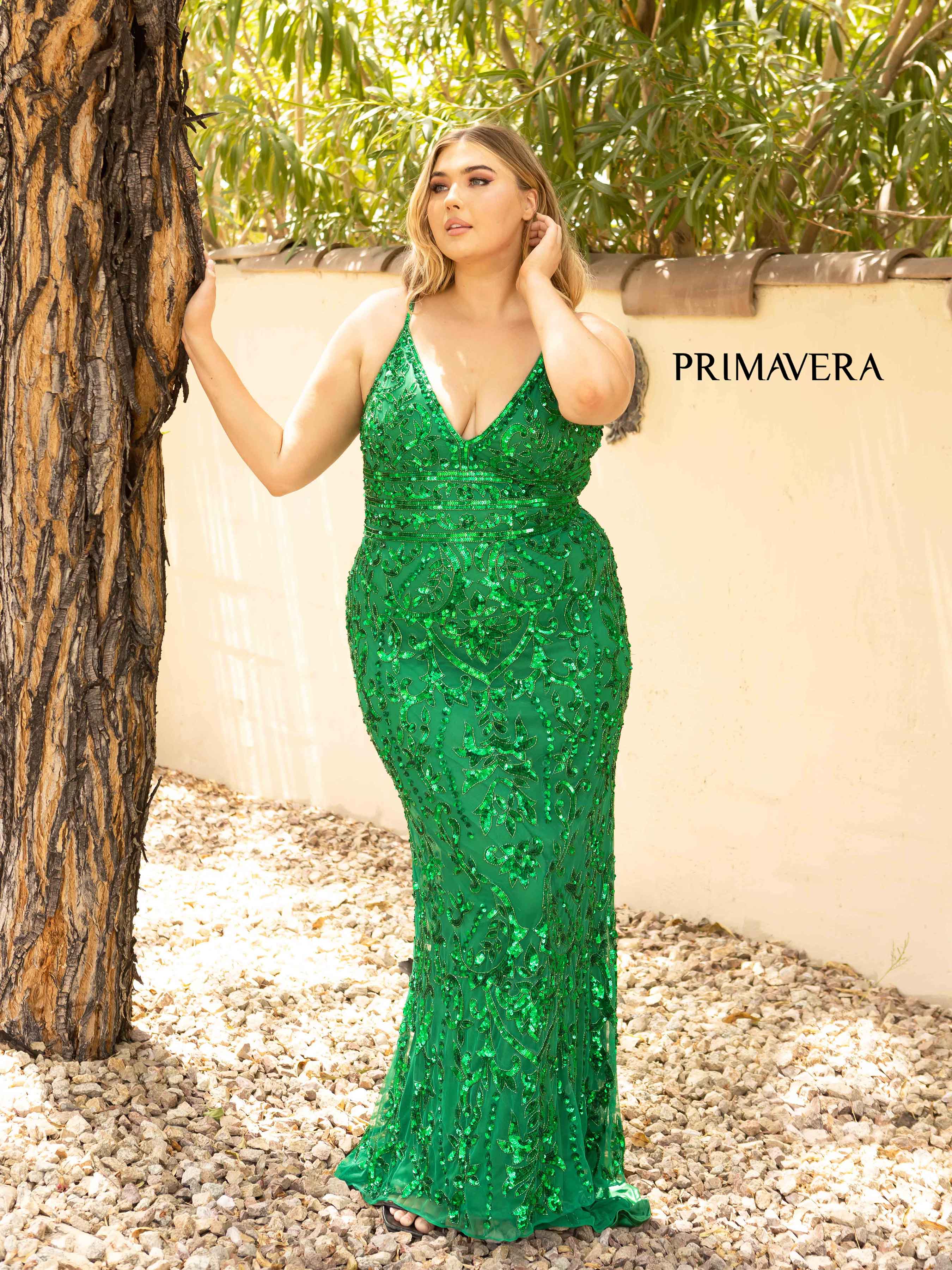 V-Neckline Long Mermaid Dress By Primavera Couture -14001