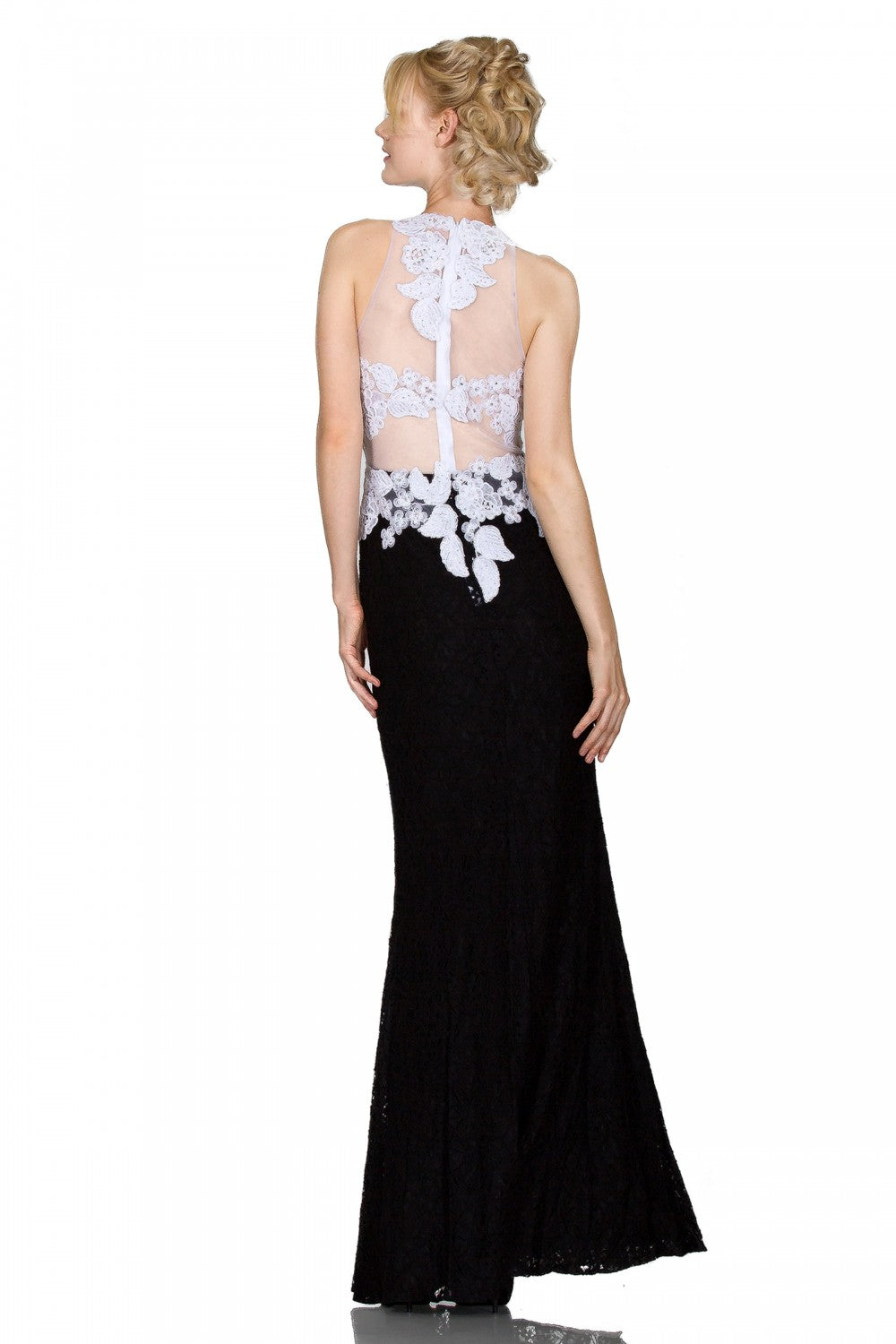 Beaded Lace Sheath Dress by Cinderella Divine -1586