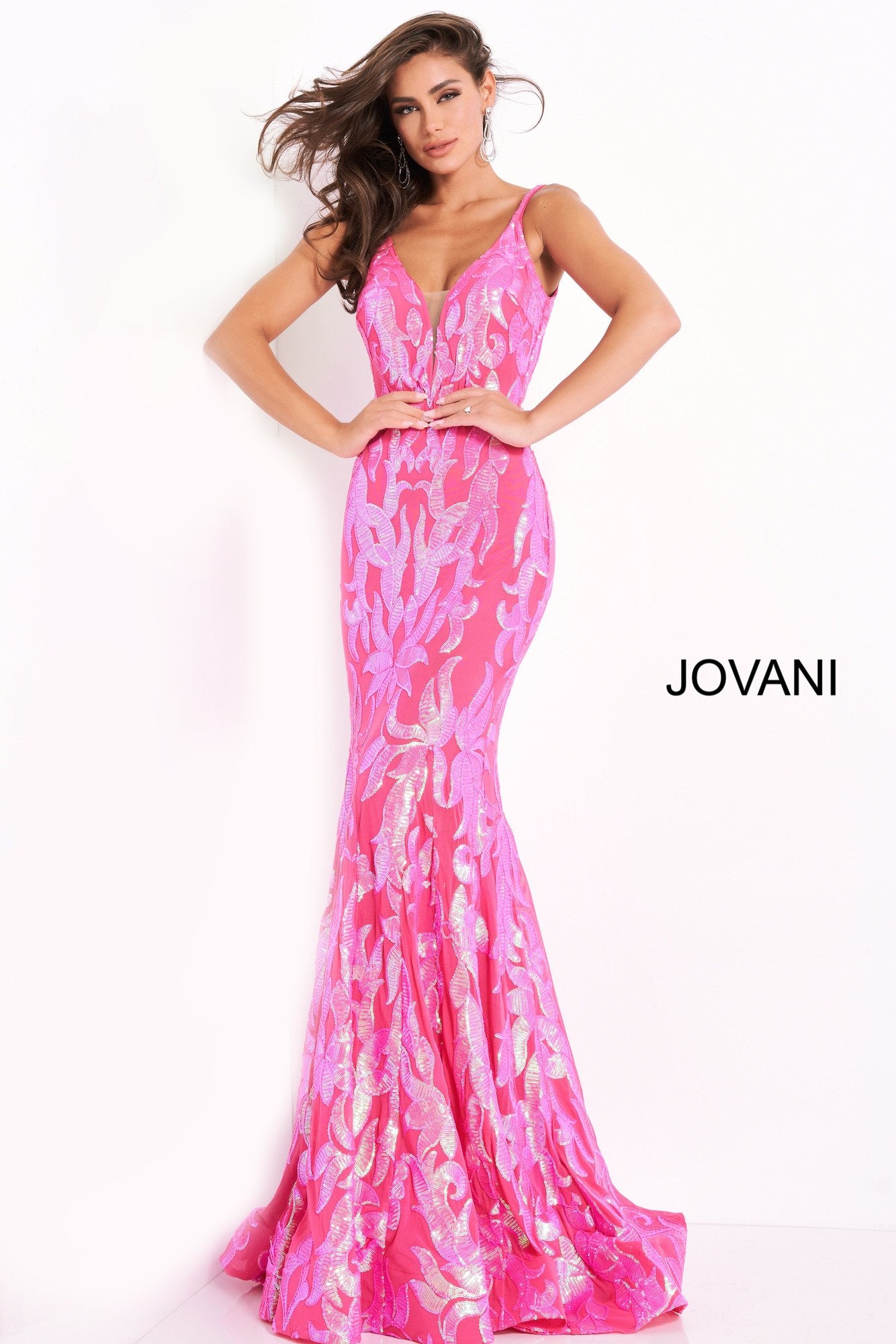 Plunging Neckline Fitted Prom Dress By Jovani -3263B