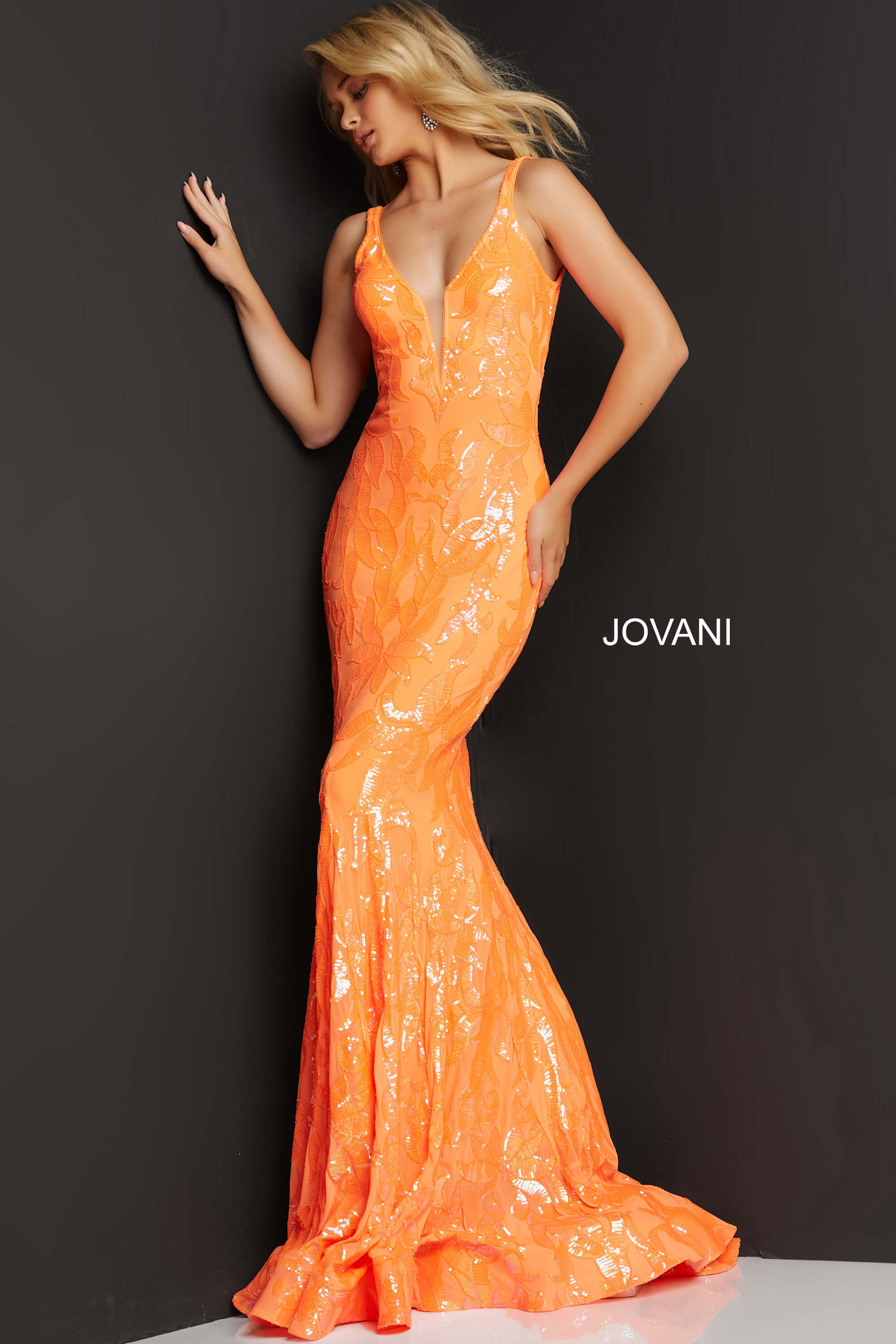 Plunging Neckline Fitted Prom Dress By Jovani -3263B