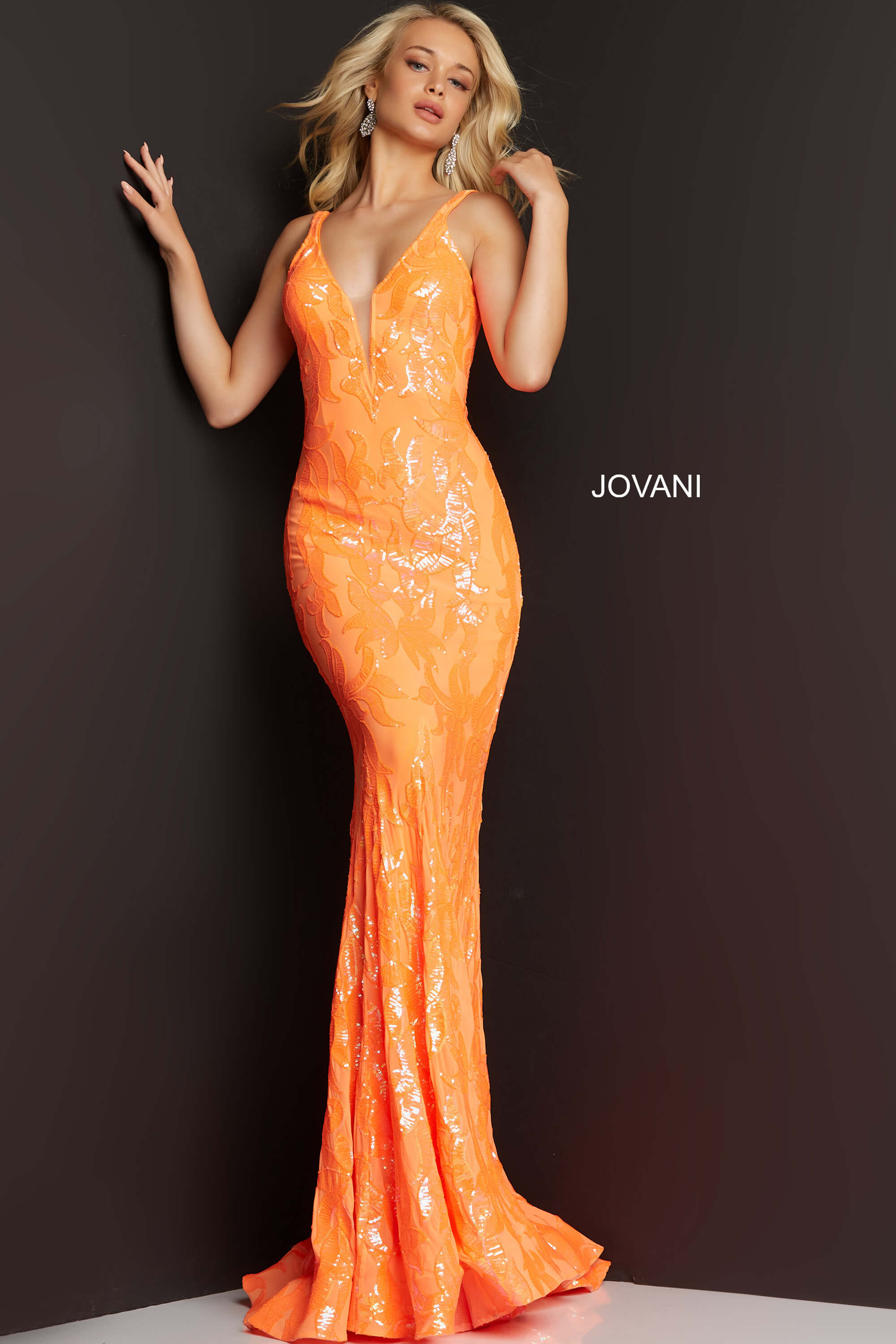 Plunging Neckline Fitted Prom Dress By Jovani -3263B