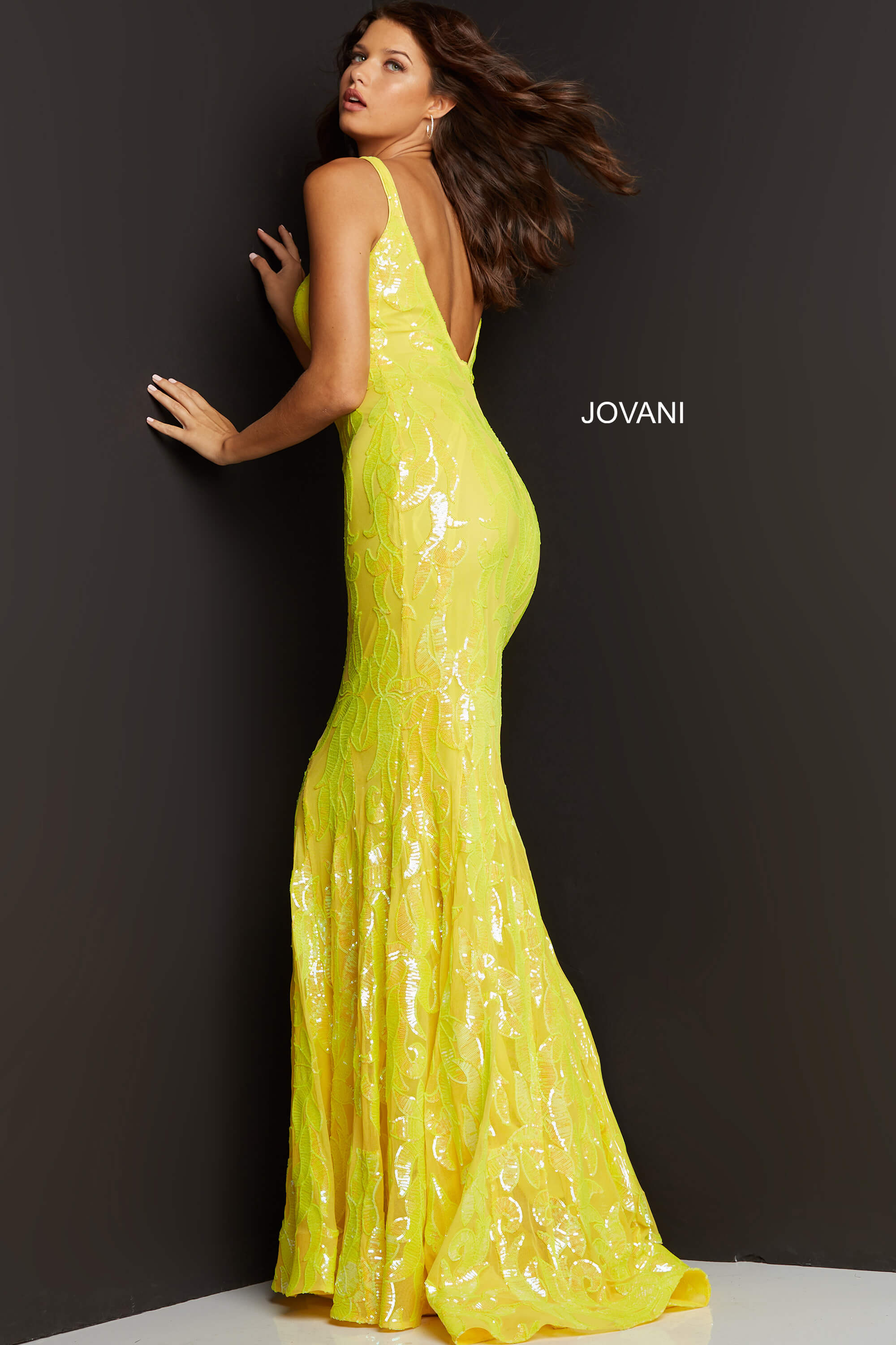 Plunging Neckline Fitted Prom Dress By Jovani -3263B