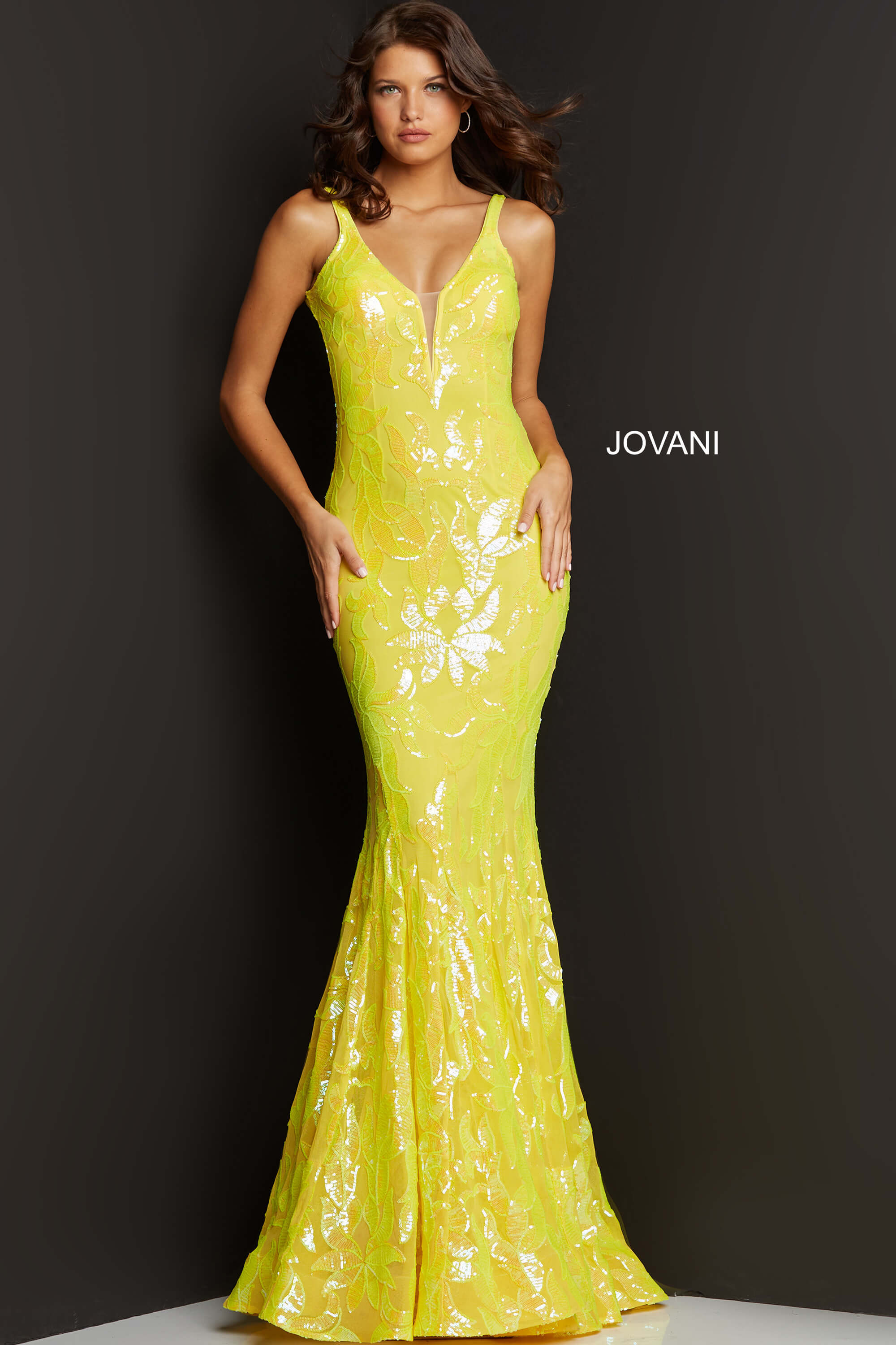 Plunging Neckline Fitted Prom Dress By Jovani -3263B