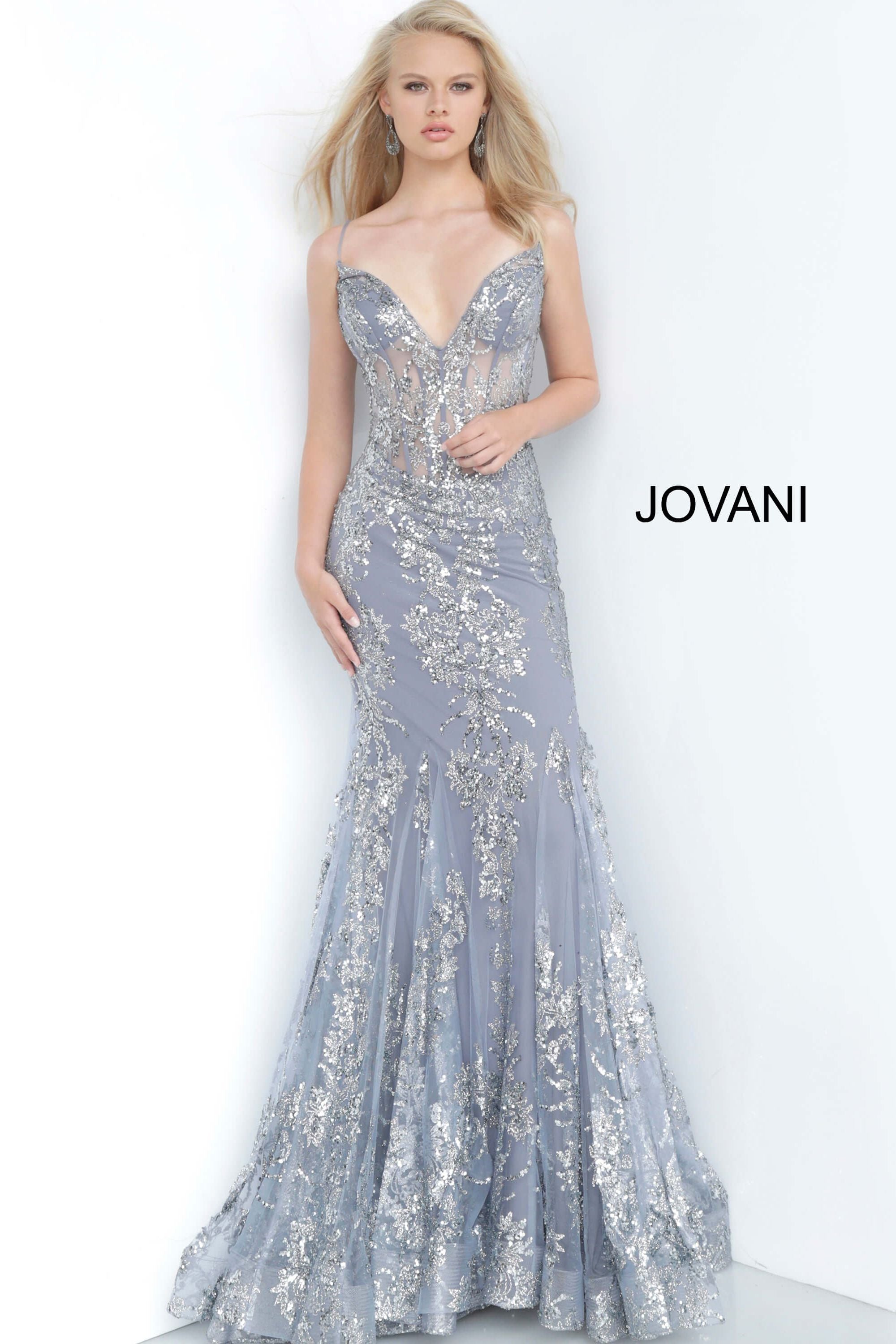Spaghetti Straps Embellished Dress By Jovani -3675B